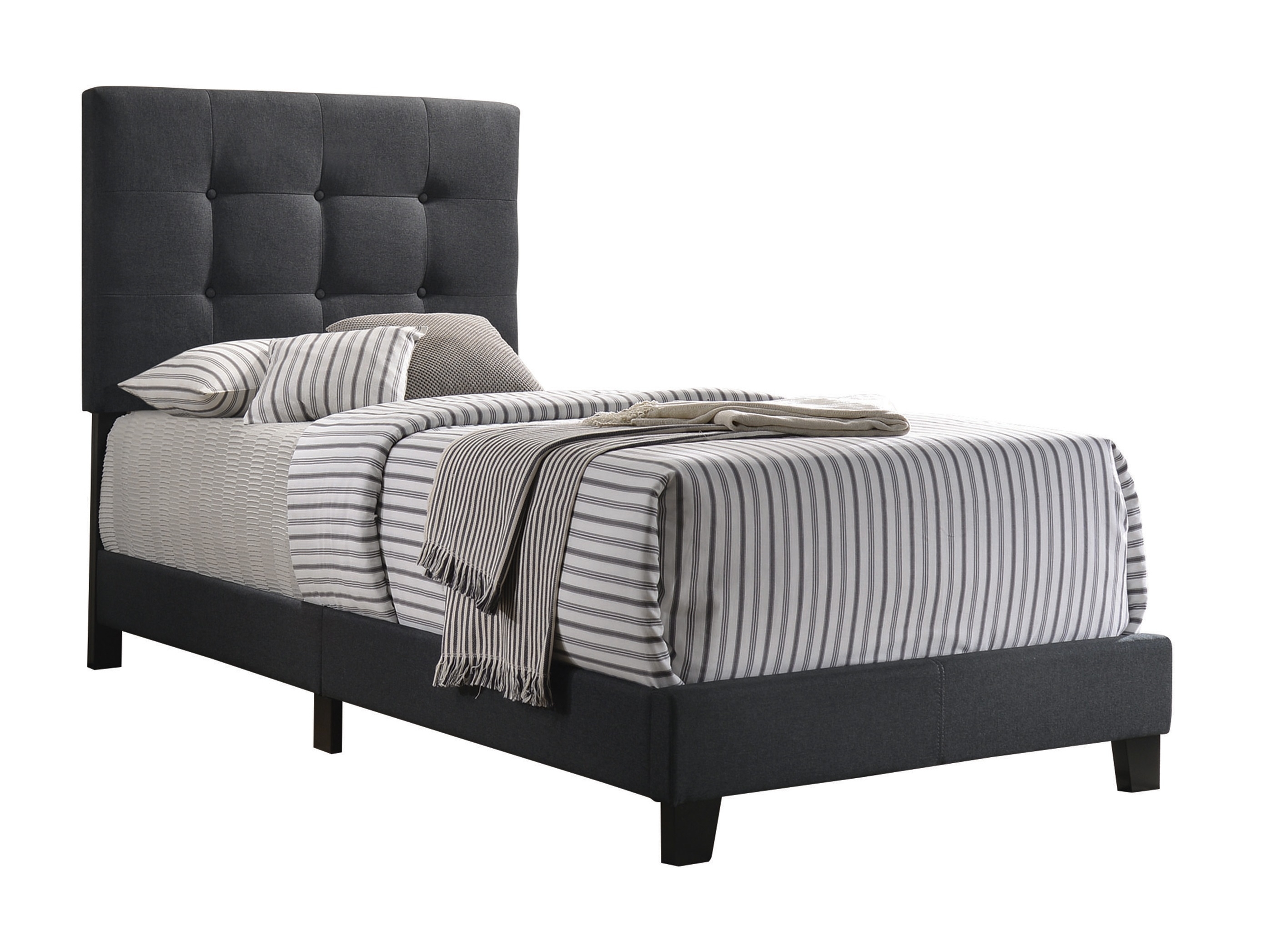Mapes Fabric Tufted Upholstered Bed, Twin Size