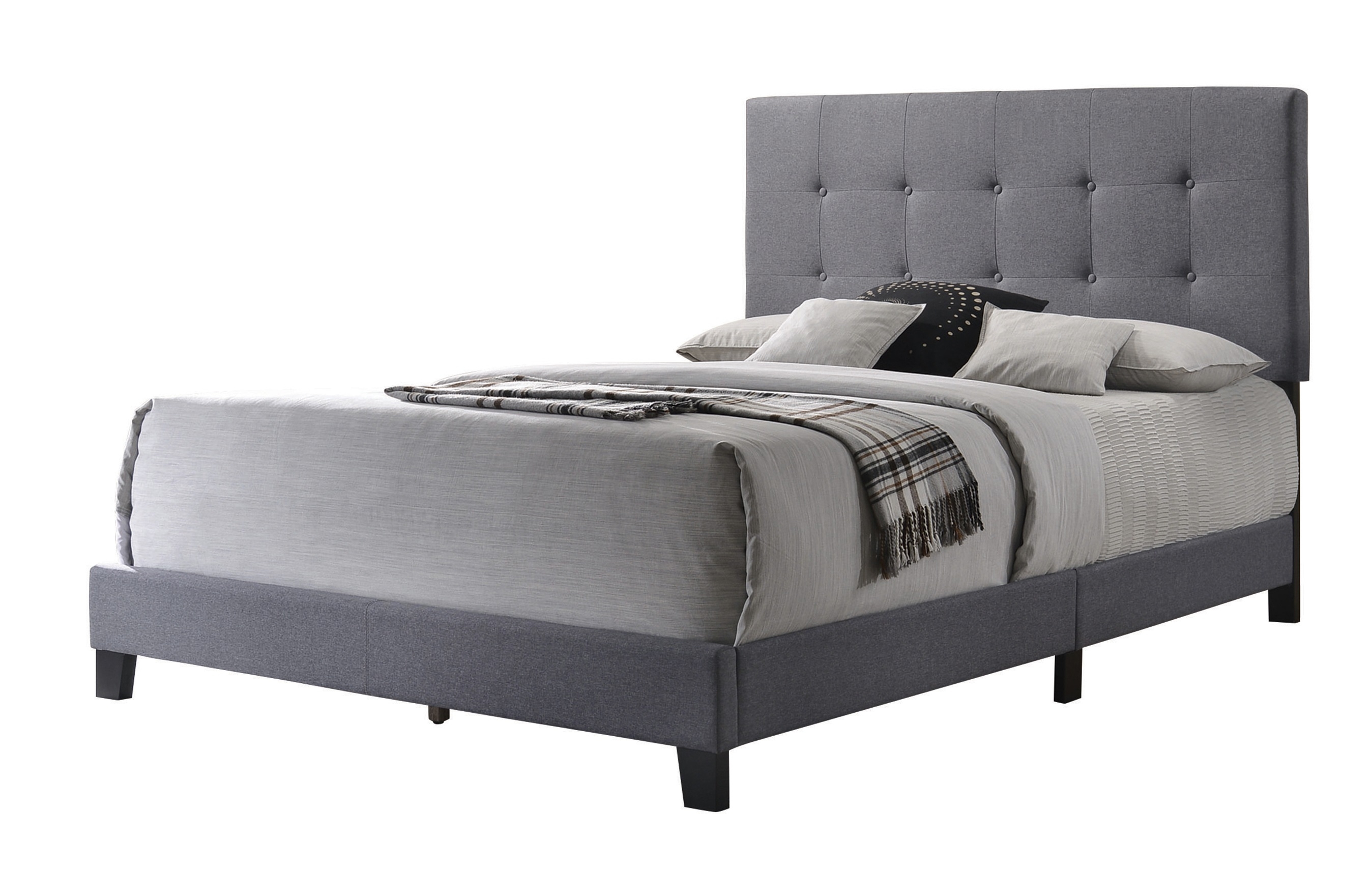 Mapes Fabric Tufted Upholstered Bed, Full Size