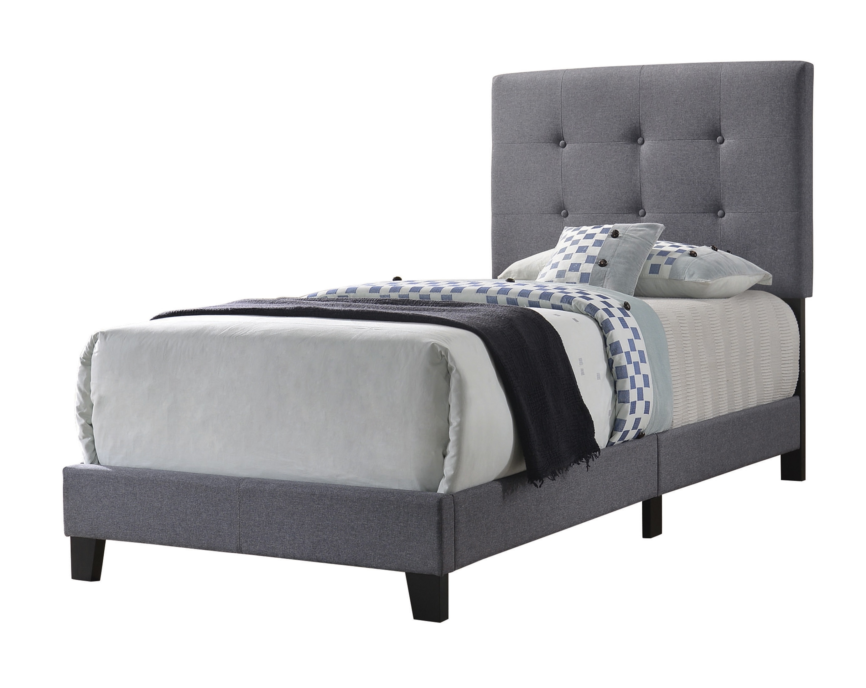 Mapes Fabric Tufted Upholstered Bed, Twin Size
