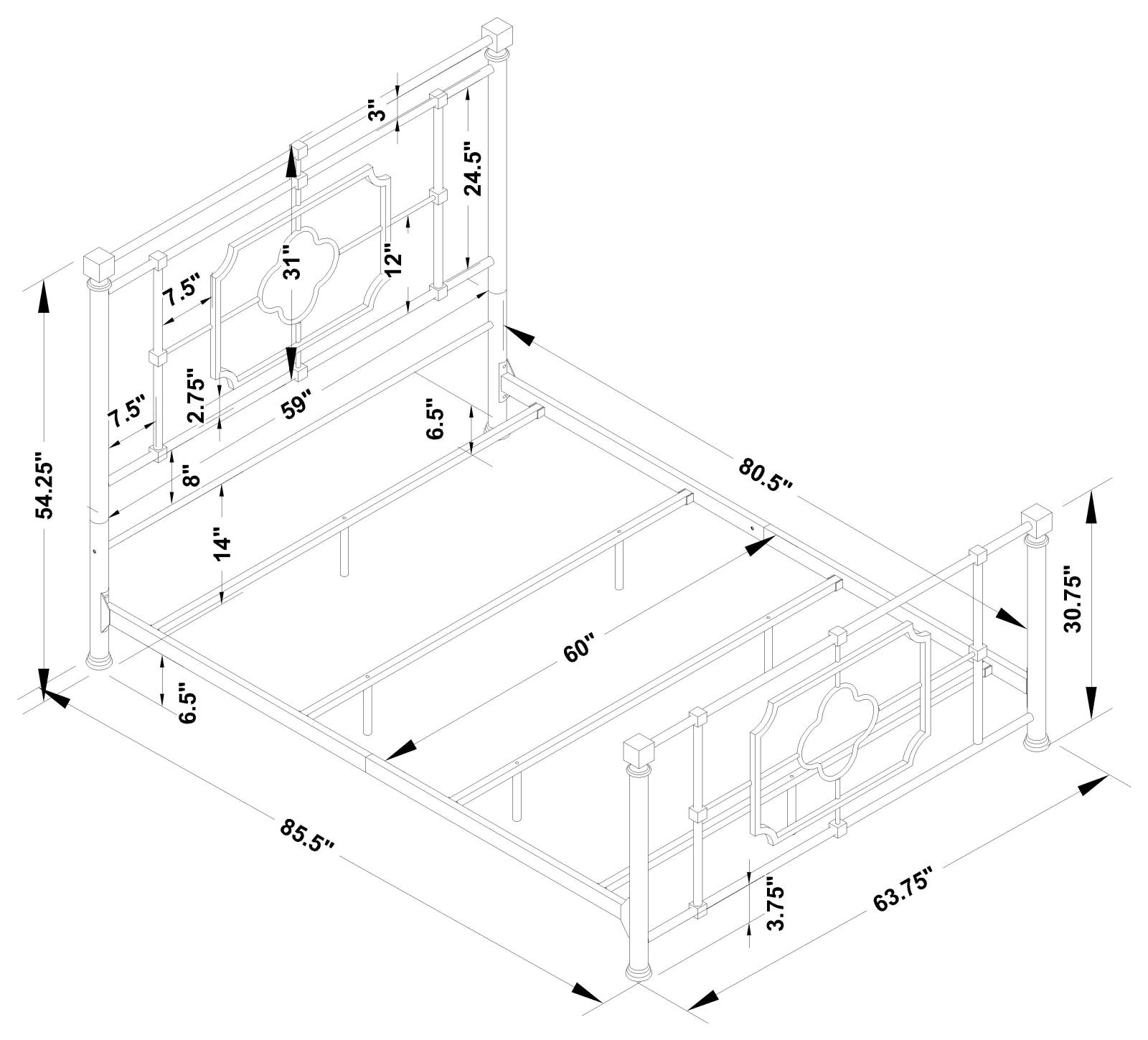 Paskay Metal Panel Bed, Queen Size
