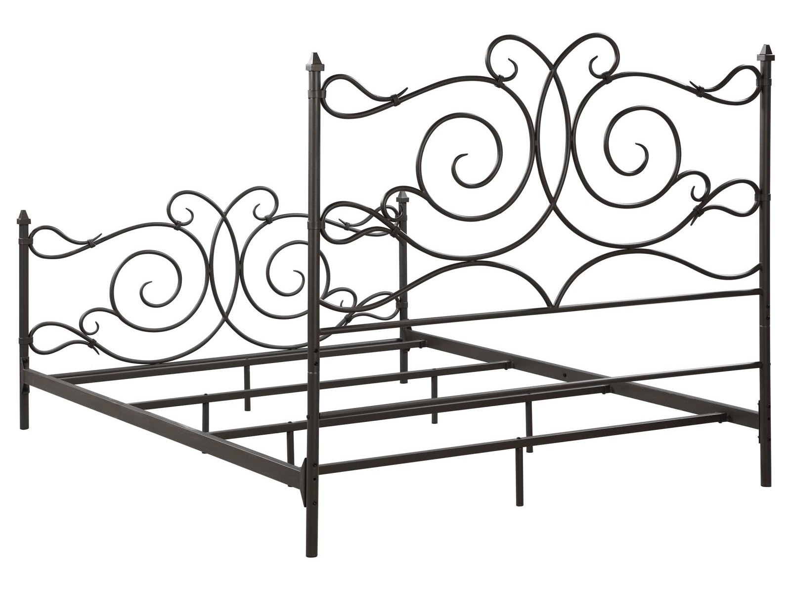 Parleys Metal Panel Bed w/Scroll Headboard, Queen Size