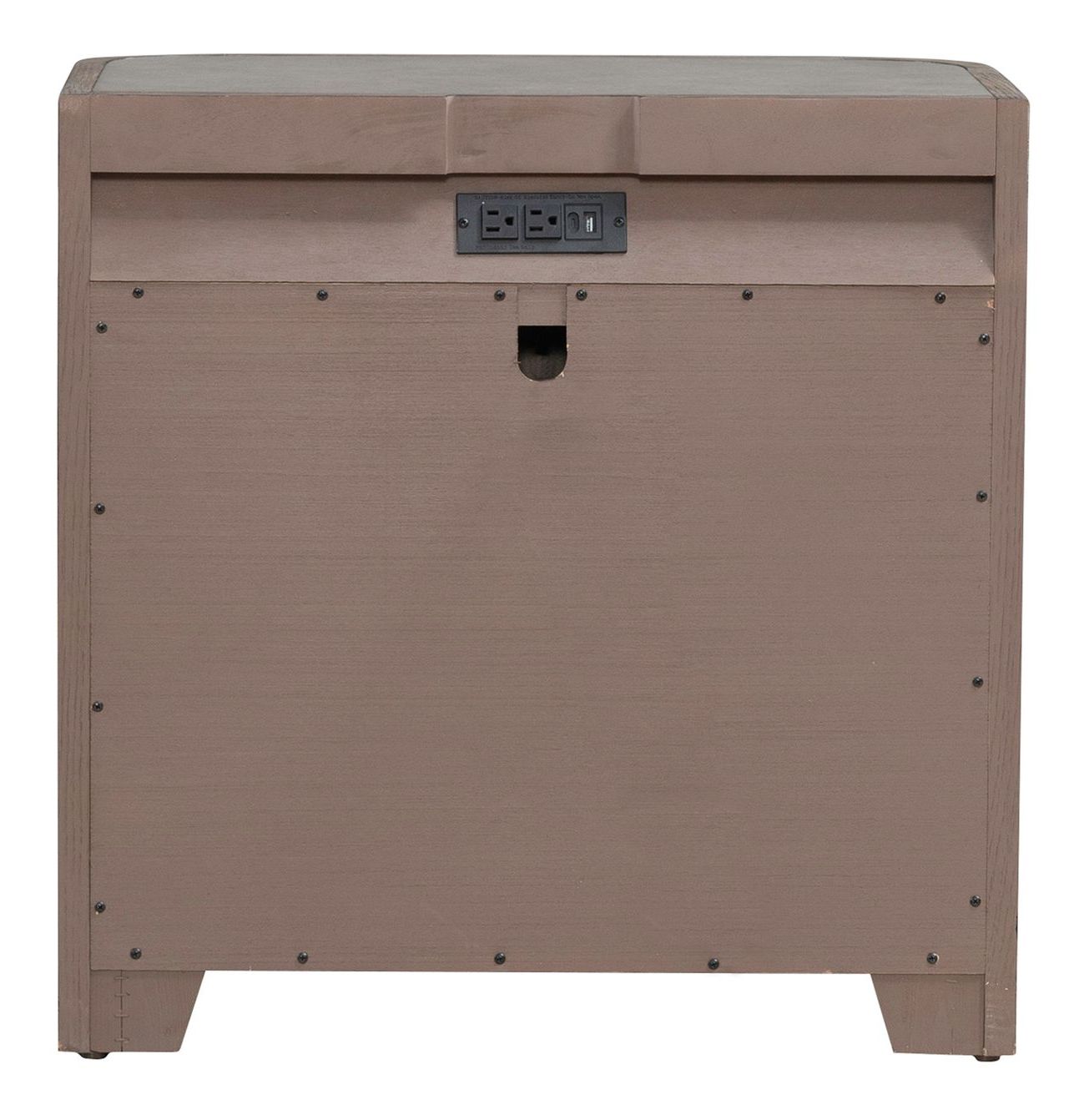 South Bend Wood Nightstand w/Charging Station & 3 Drawers