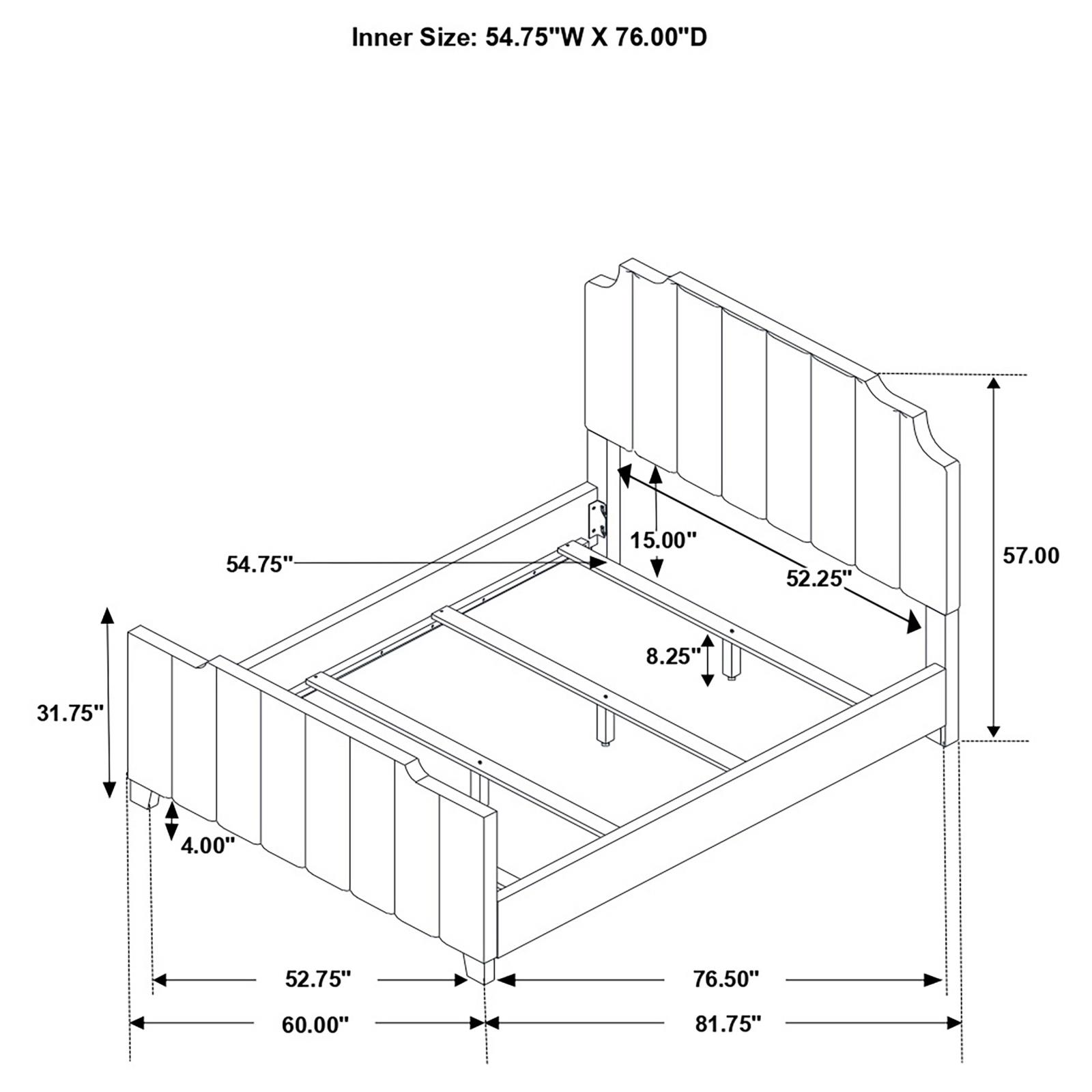 Fiona Fabric Panel Bed, Full Size