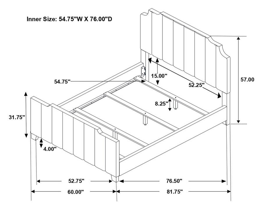 Fiona Fabric Panel Bed