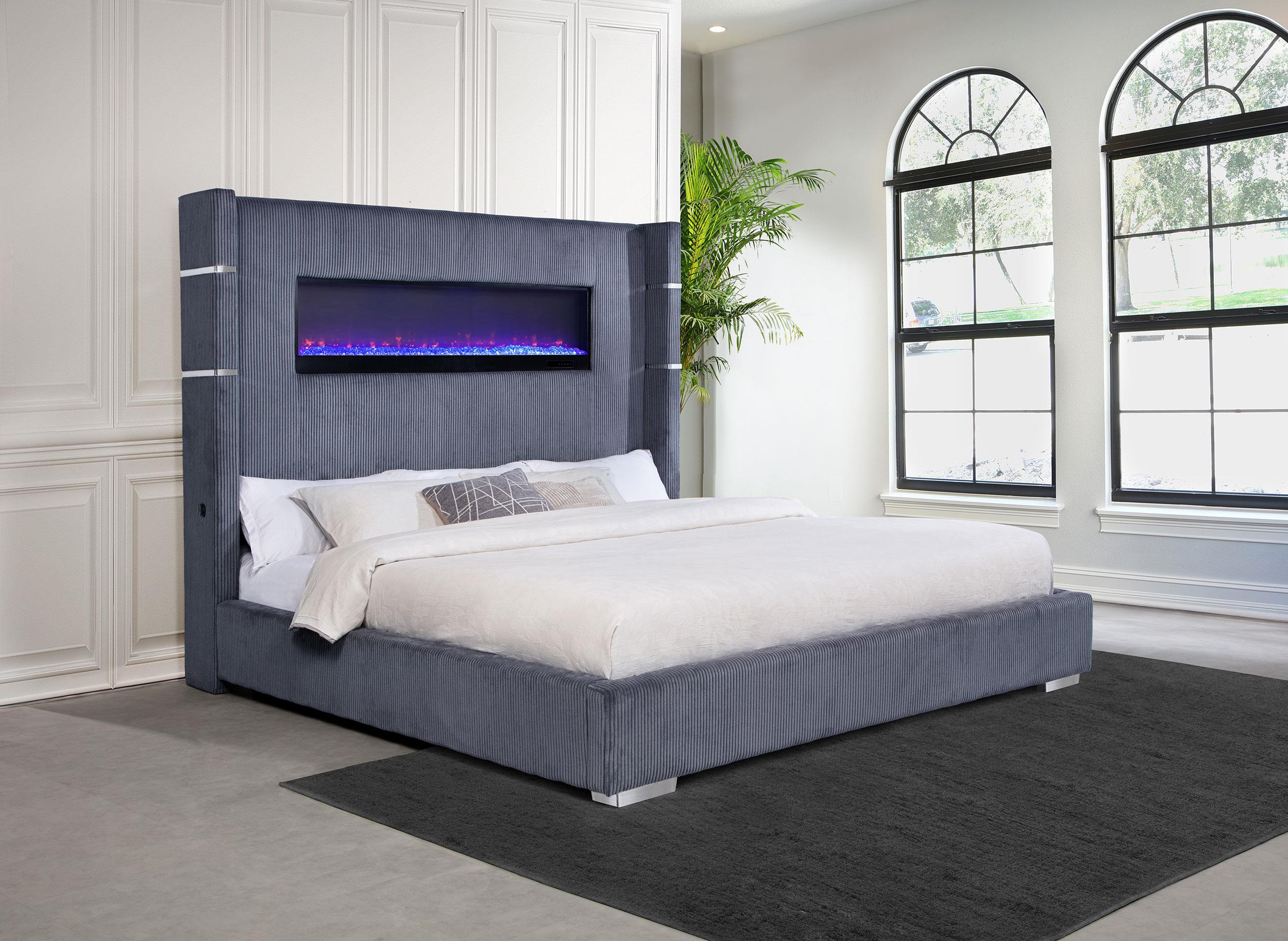 Tisdall Upholstered King Flame Visualizer Bed