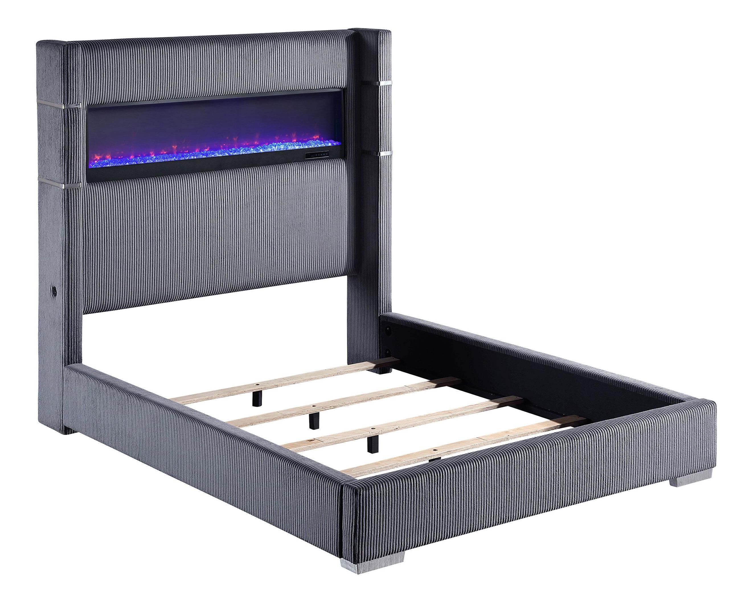 Tisdall Upholstered Queen Flame Visualizer Bed