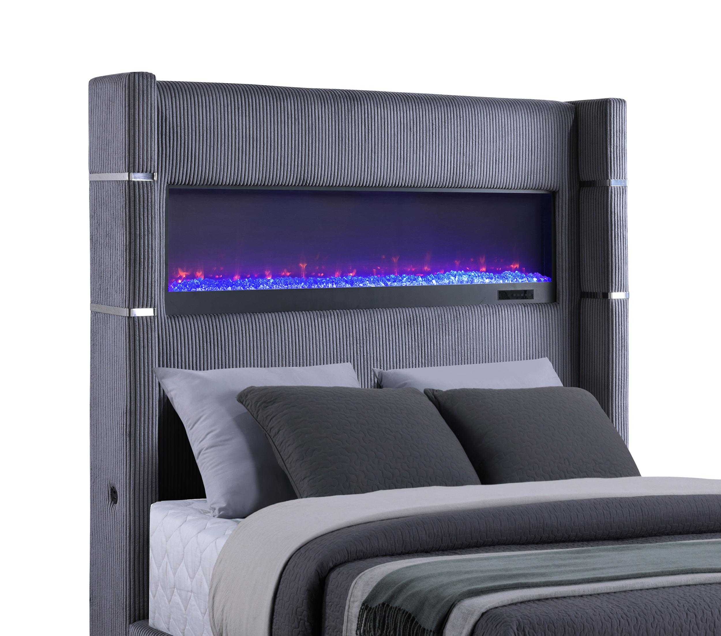 Tisdall Upholstered Queen Flame Visualizer Bed