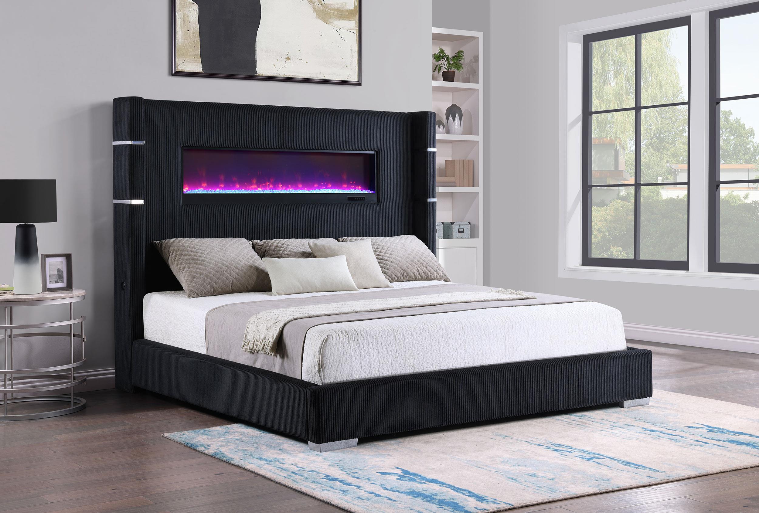 Tisdall Upholstered Queen Flame Visualizer Bed