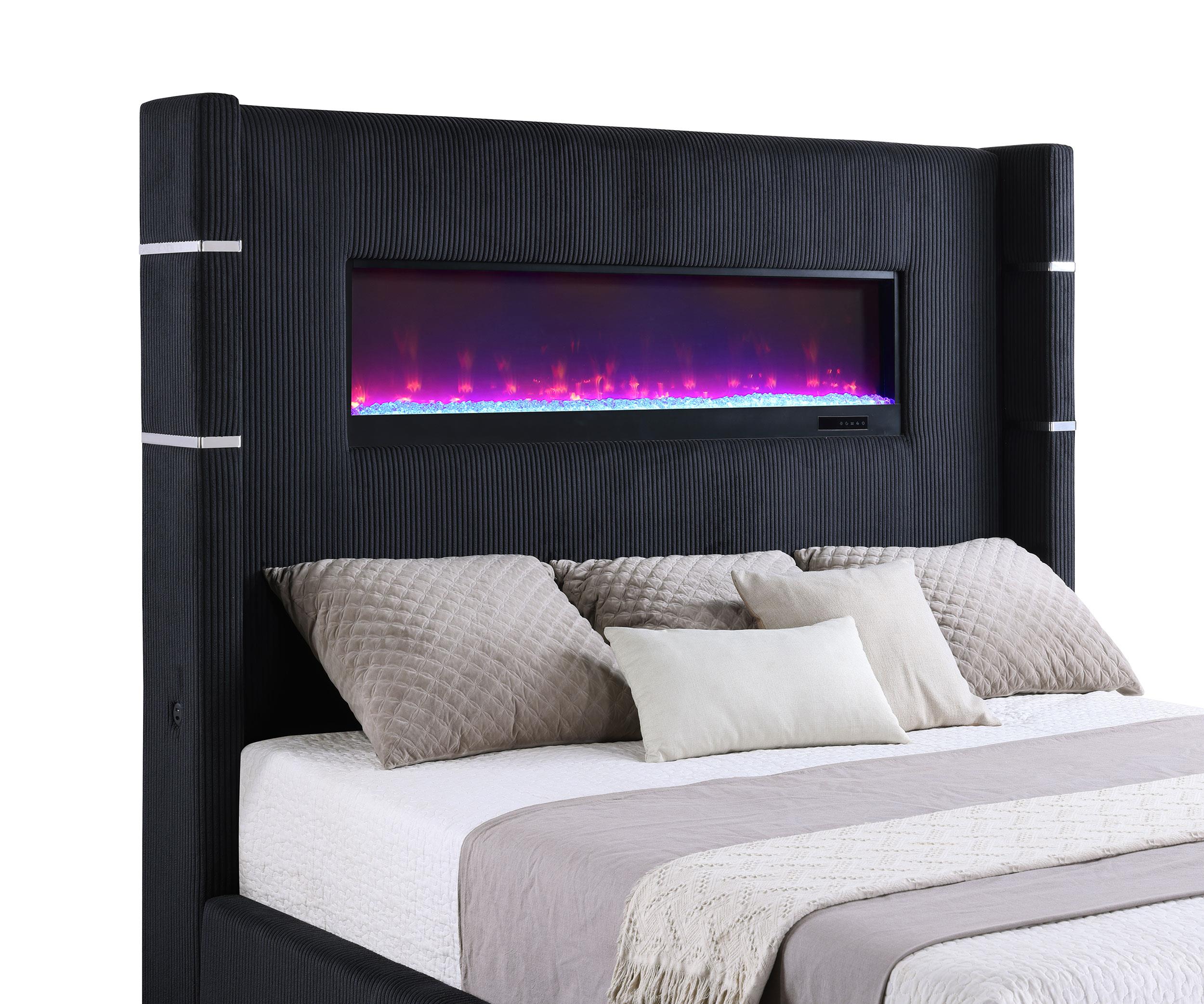 Tisdall Upholstered Queen Flame Visualizer Bed