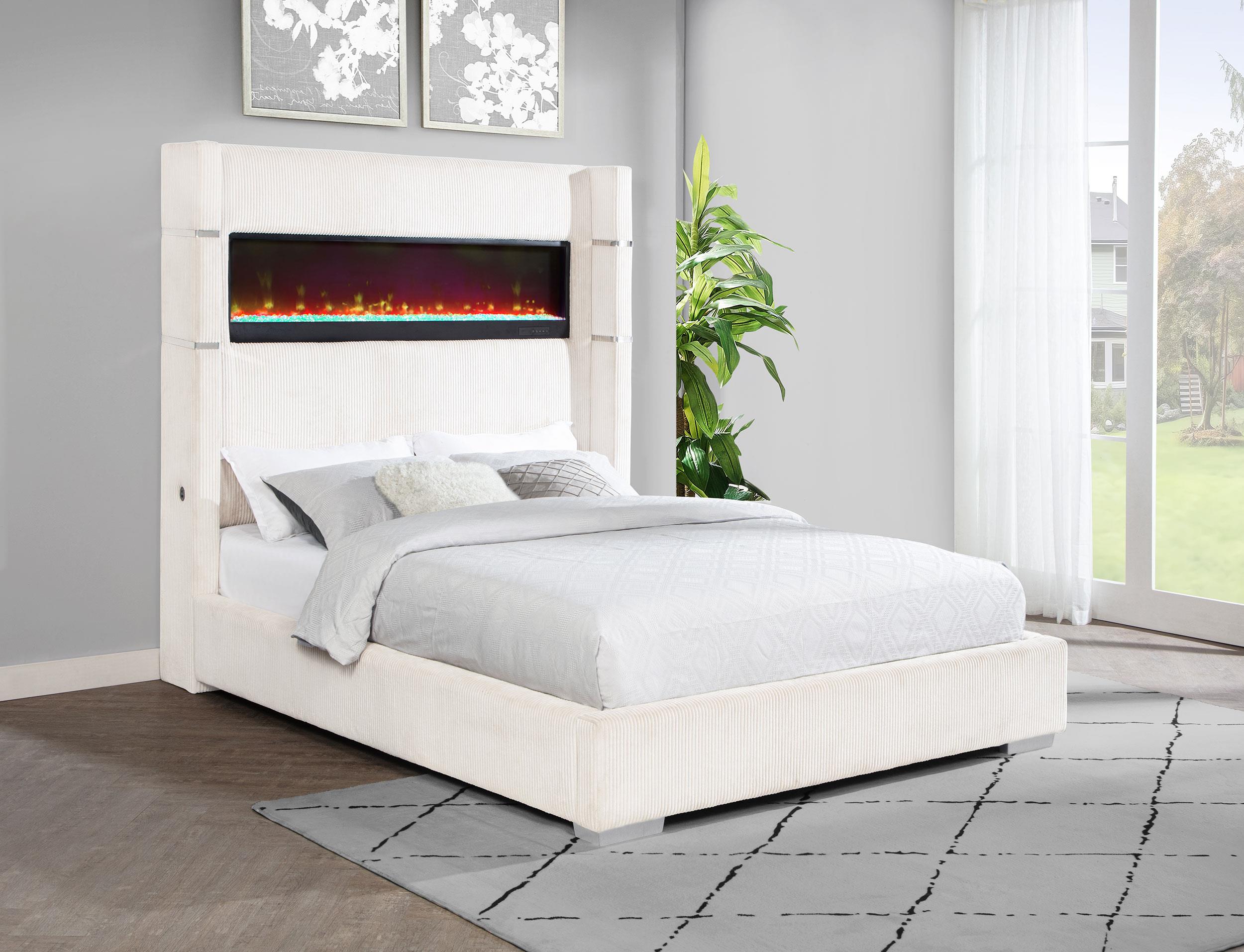 Tisdall Upholstered Queen Flame Visualizer Bed