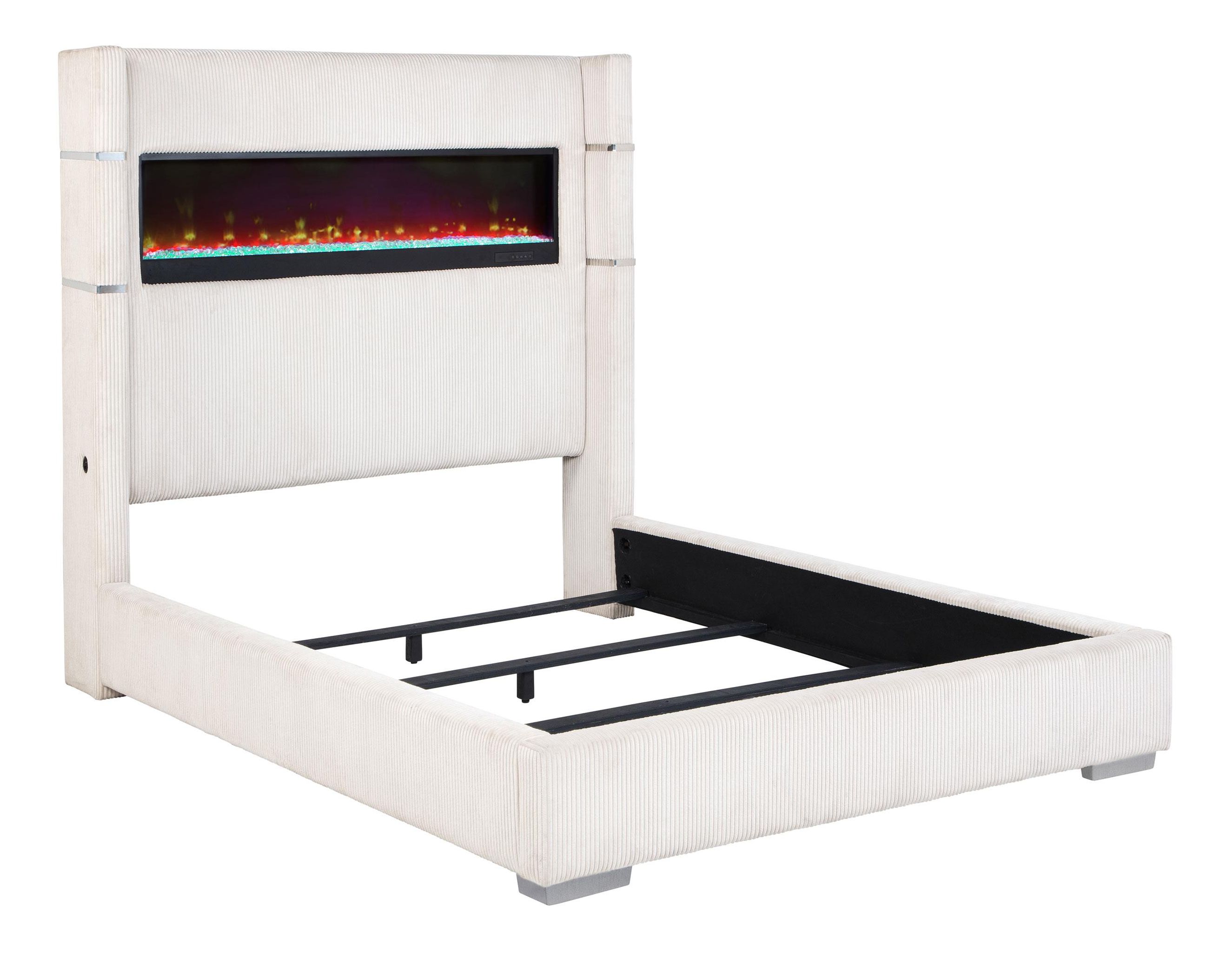 Tisdall Upholstered Queen Flame Visualizer Bed