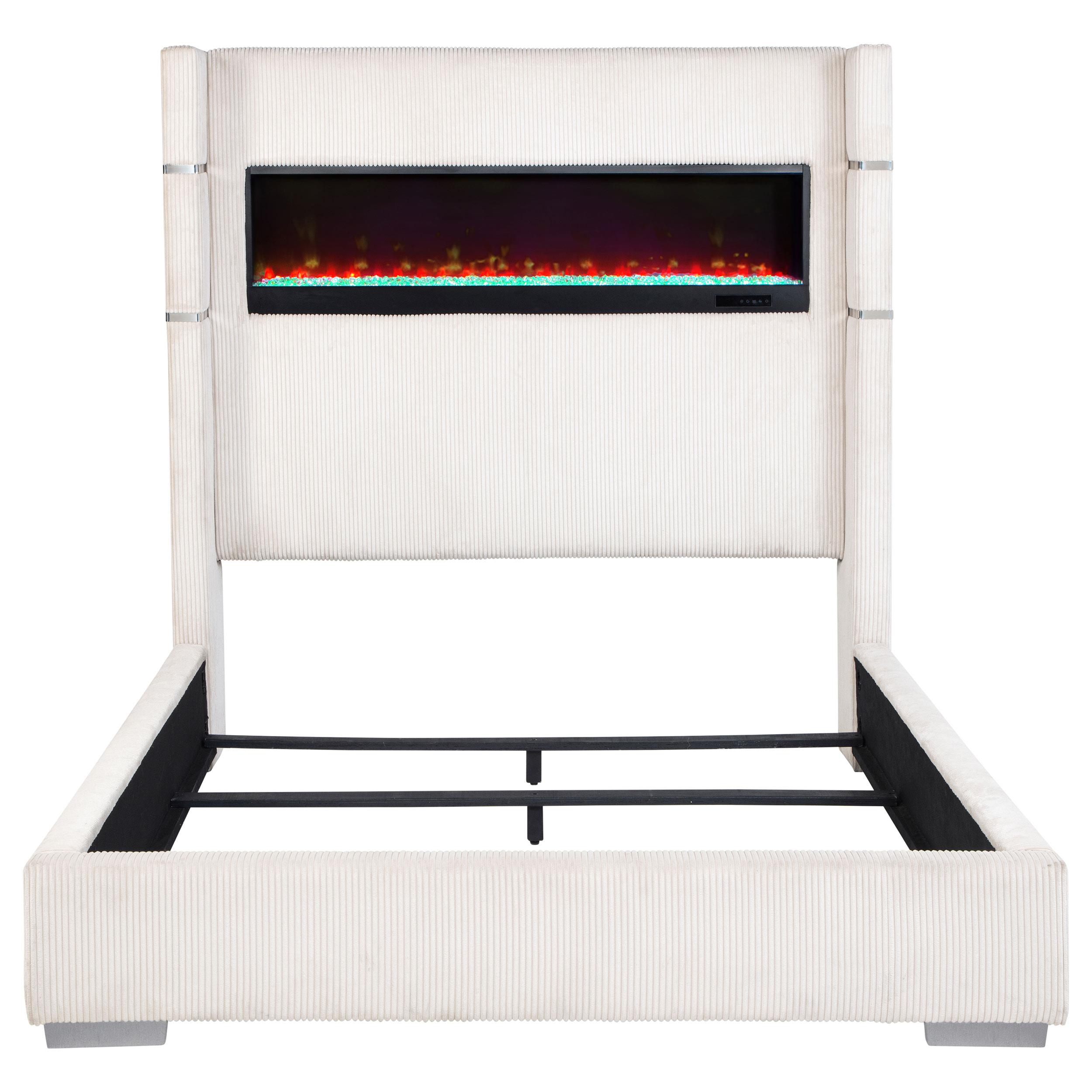 Tisdall Upholstered Queen Flame Visualizer Bed