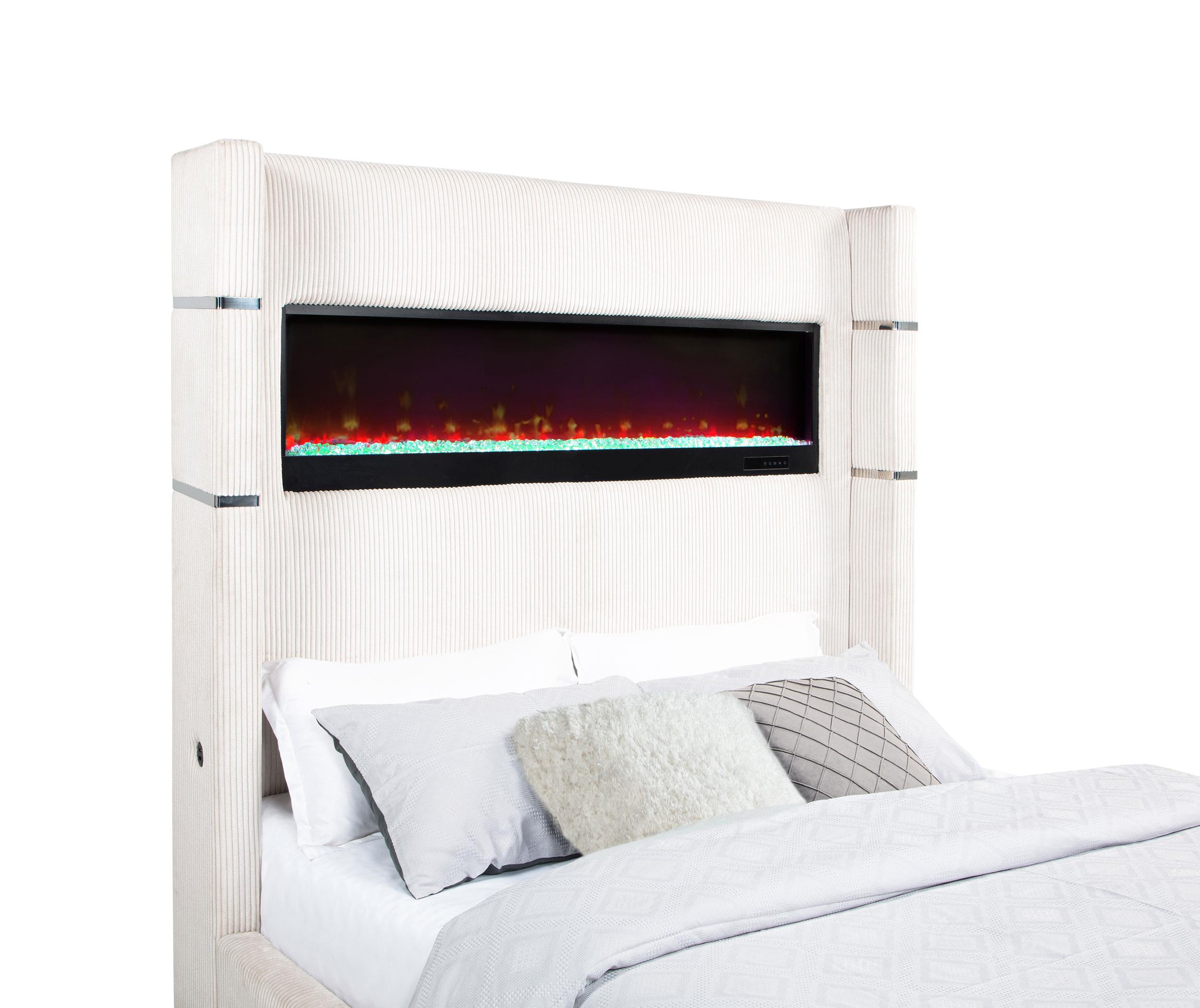Tisdall Upholstered Queen Flame Visualizer Bed