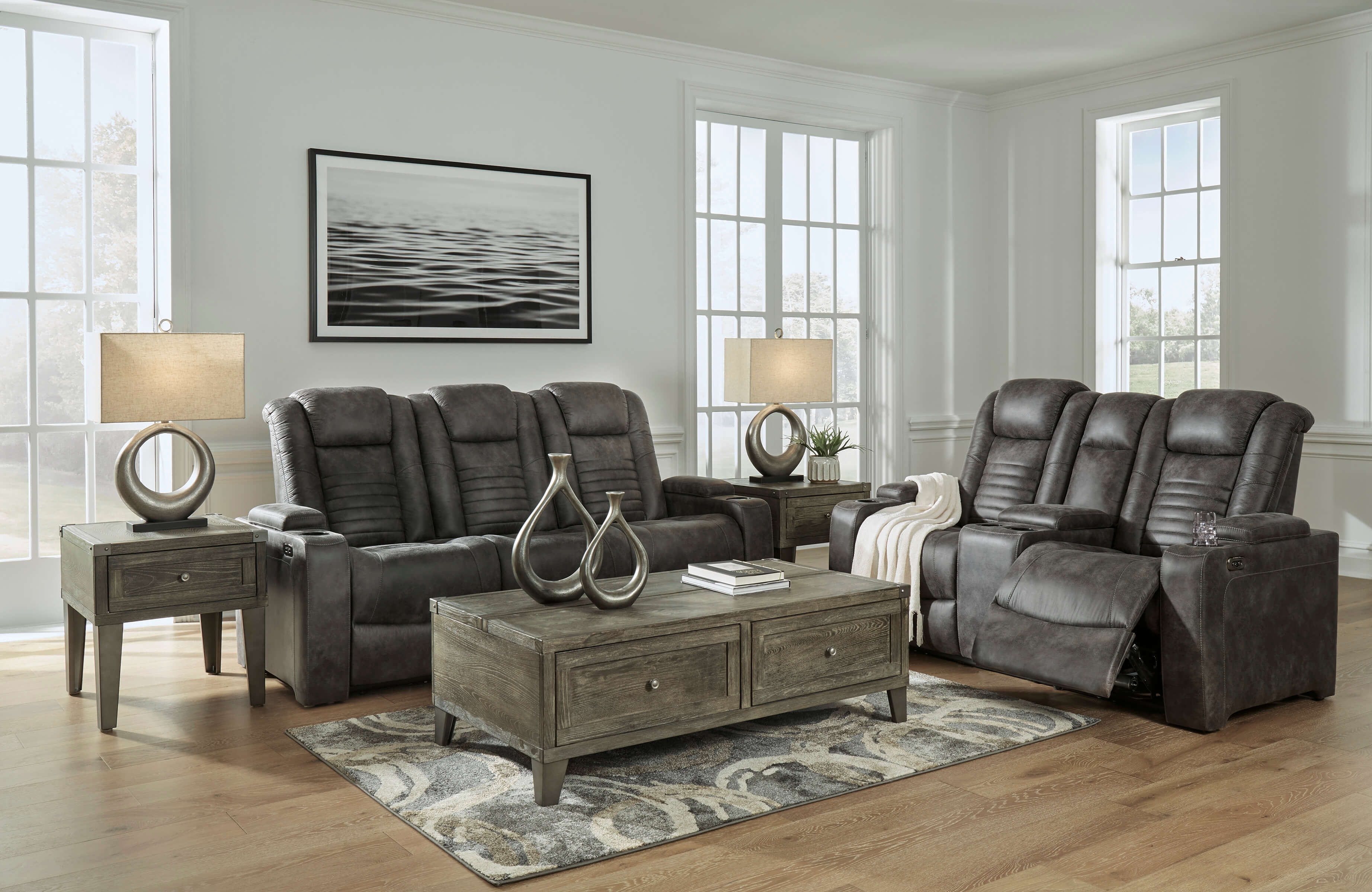 Soundcheck Polyester Power Reclining Living Room Set
