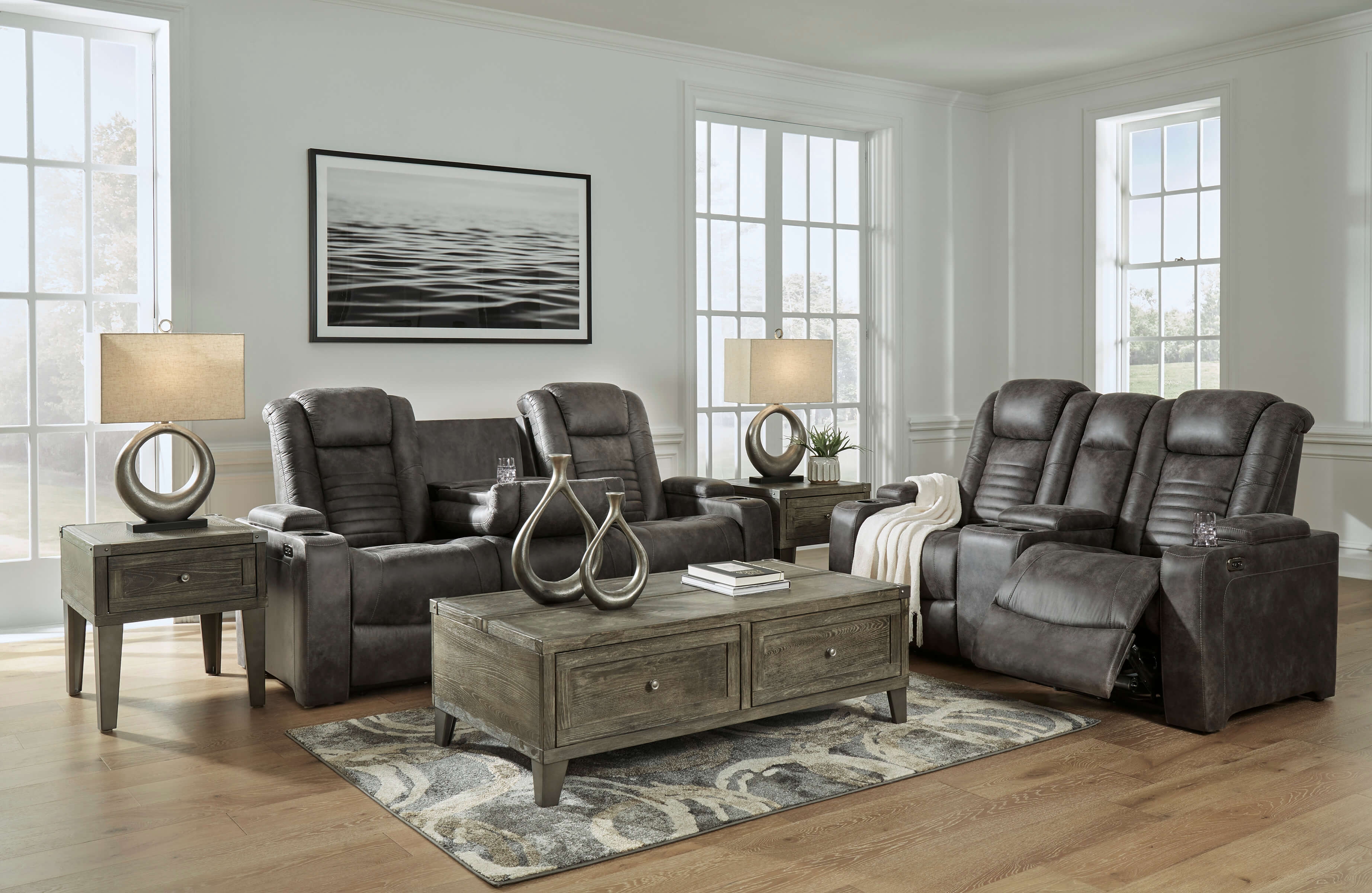 Soundcheck Polyester Power Reclining Living Room Set