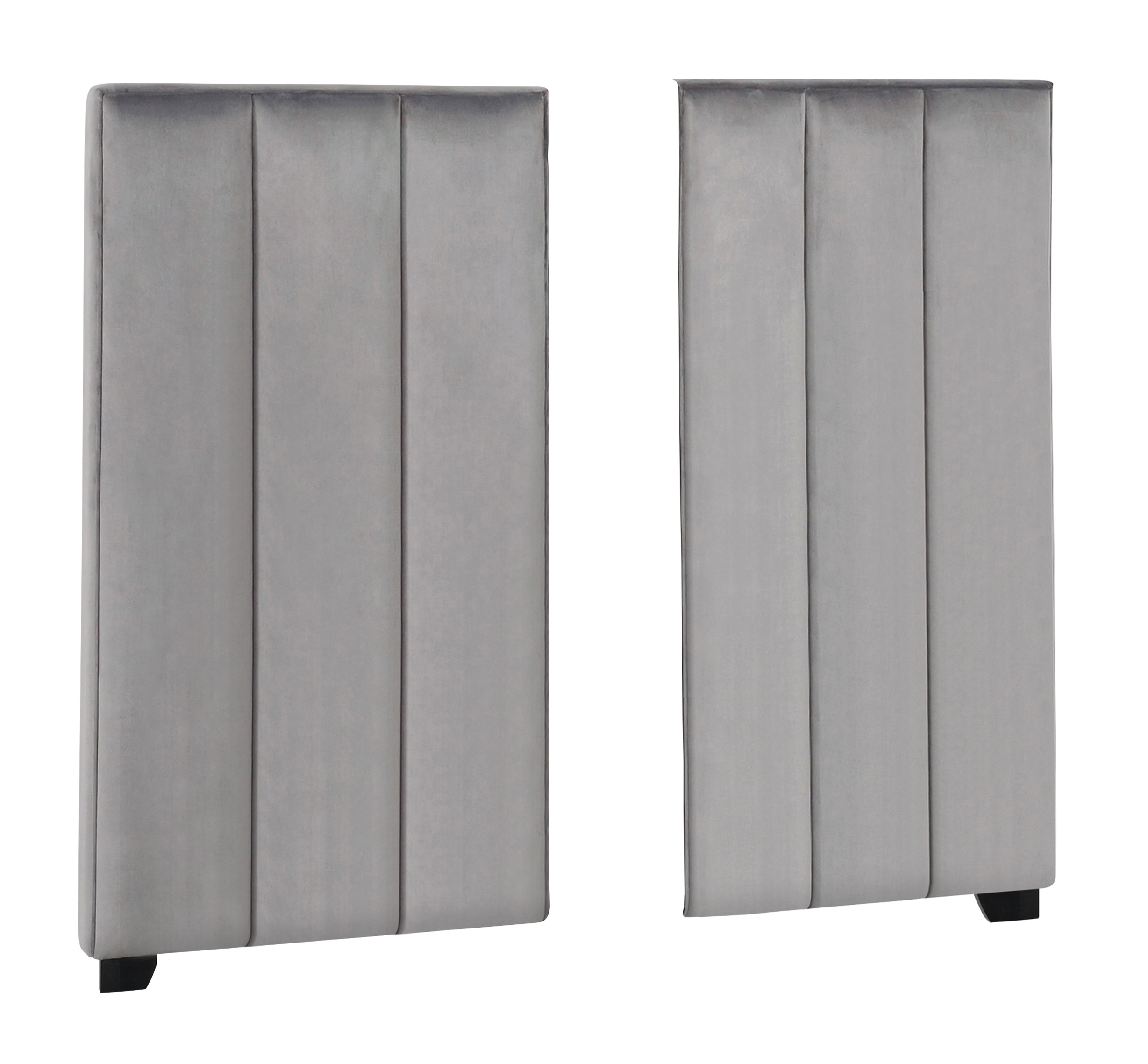 Arles Velvet Vertical Channeled Tufted Bed, Eastern King Size