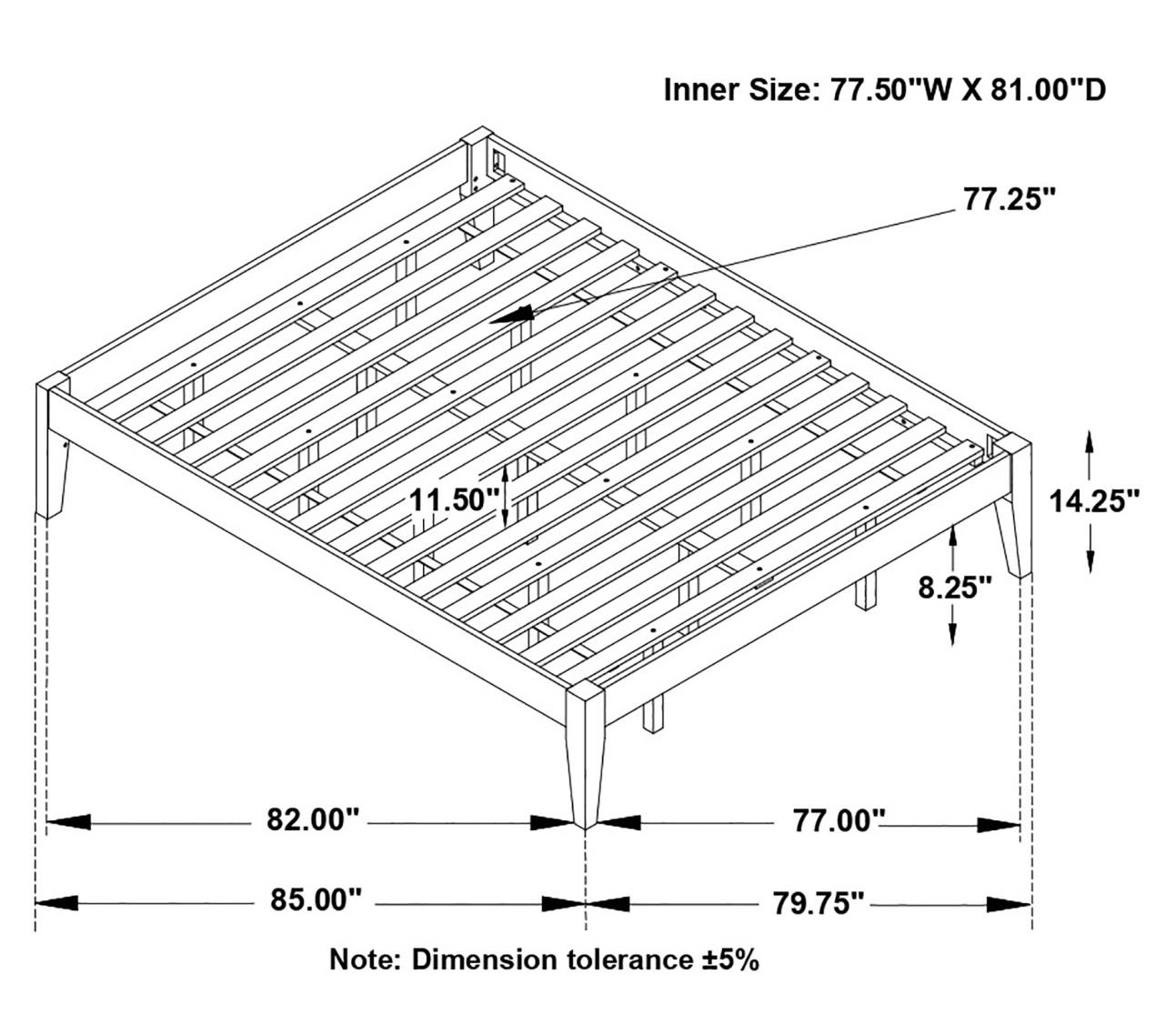 Hounslow Wood Platform Bed, Eastern King Size