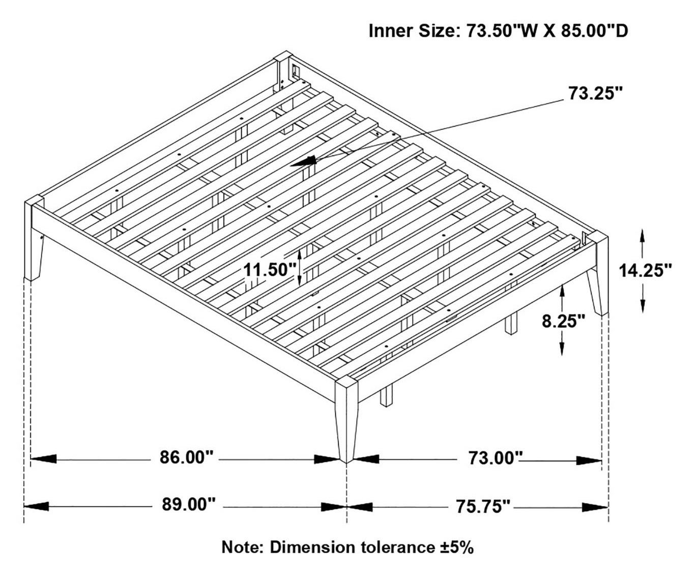 Hounslow Wood Platform Bed, California King Size