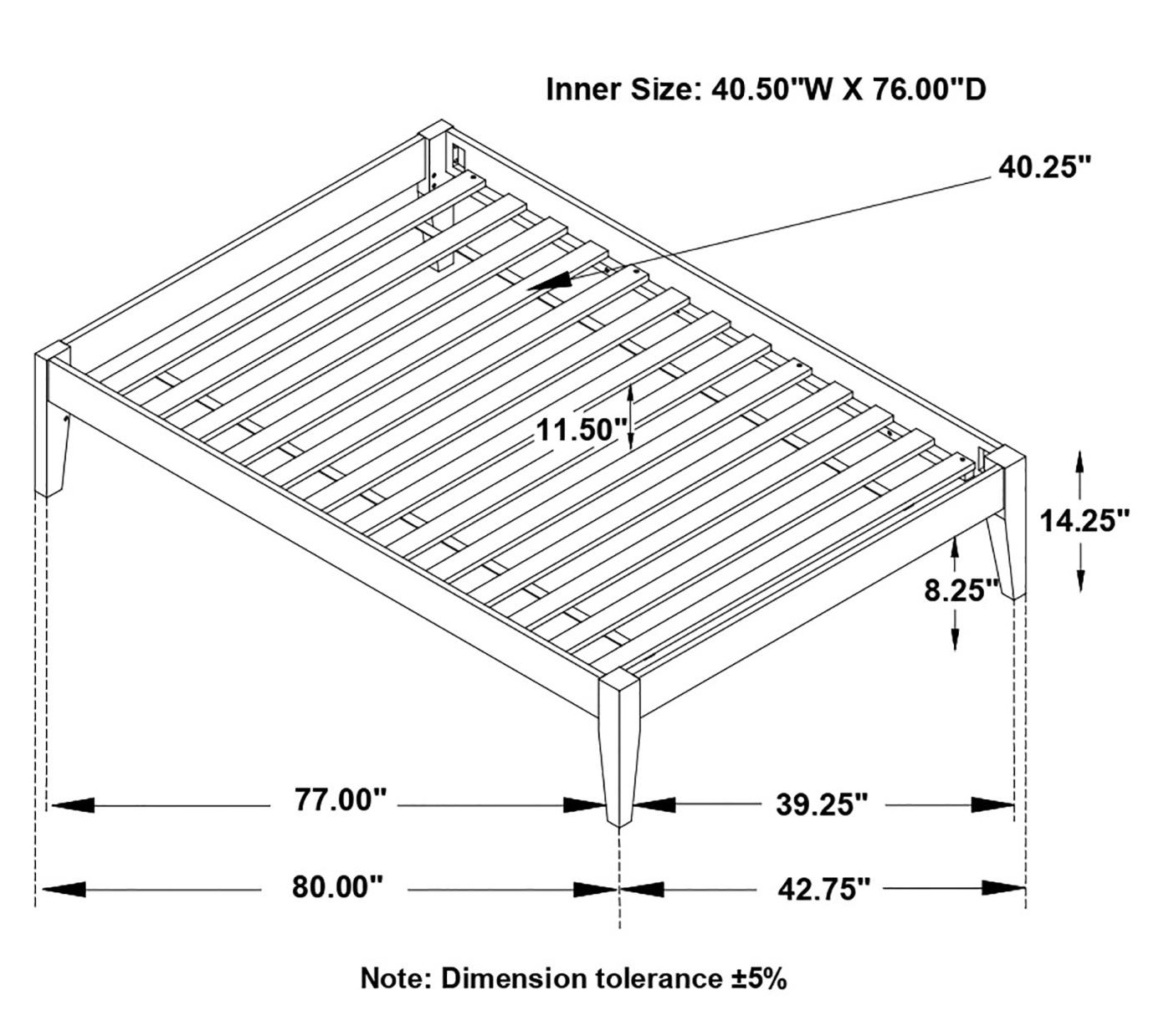 Hounslow Wood Platform Bed, Twin Size