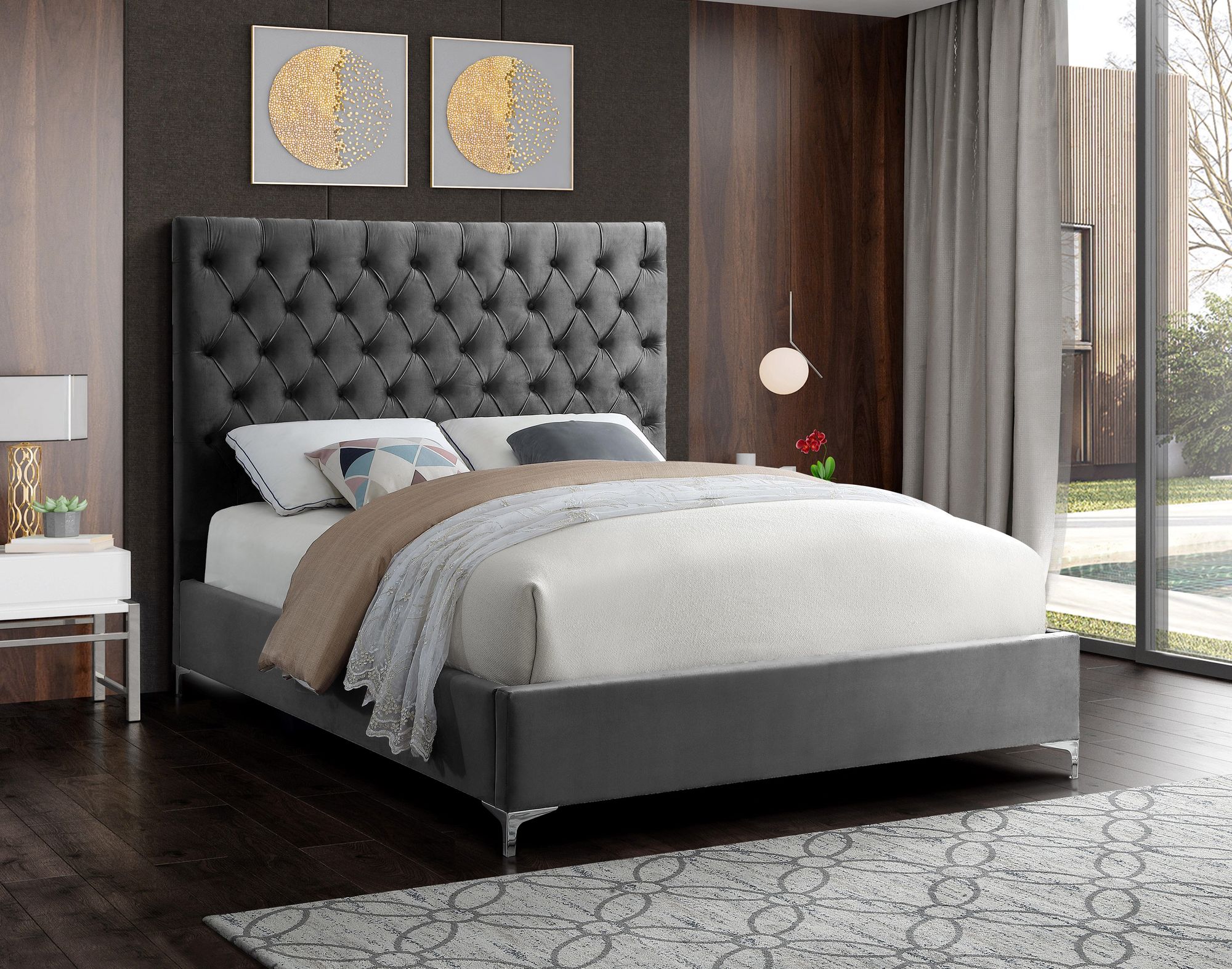 Cruz Velvet King Size Bed