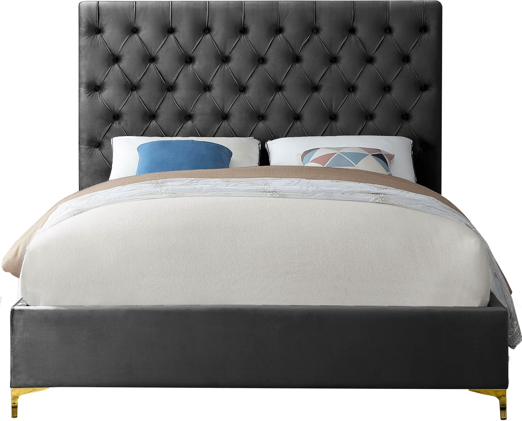 Cruz Velvet King Size Bed