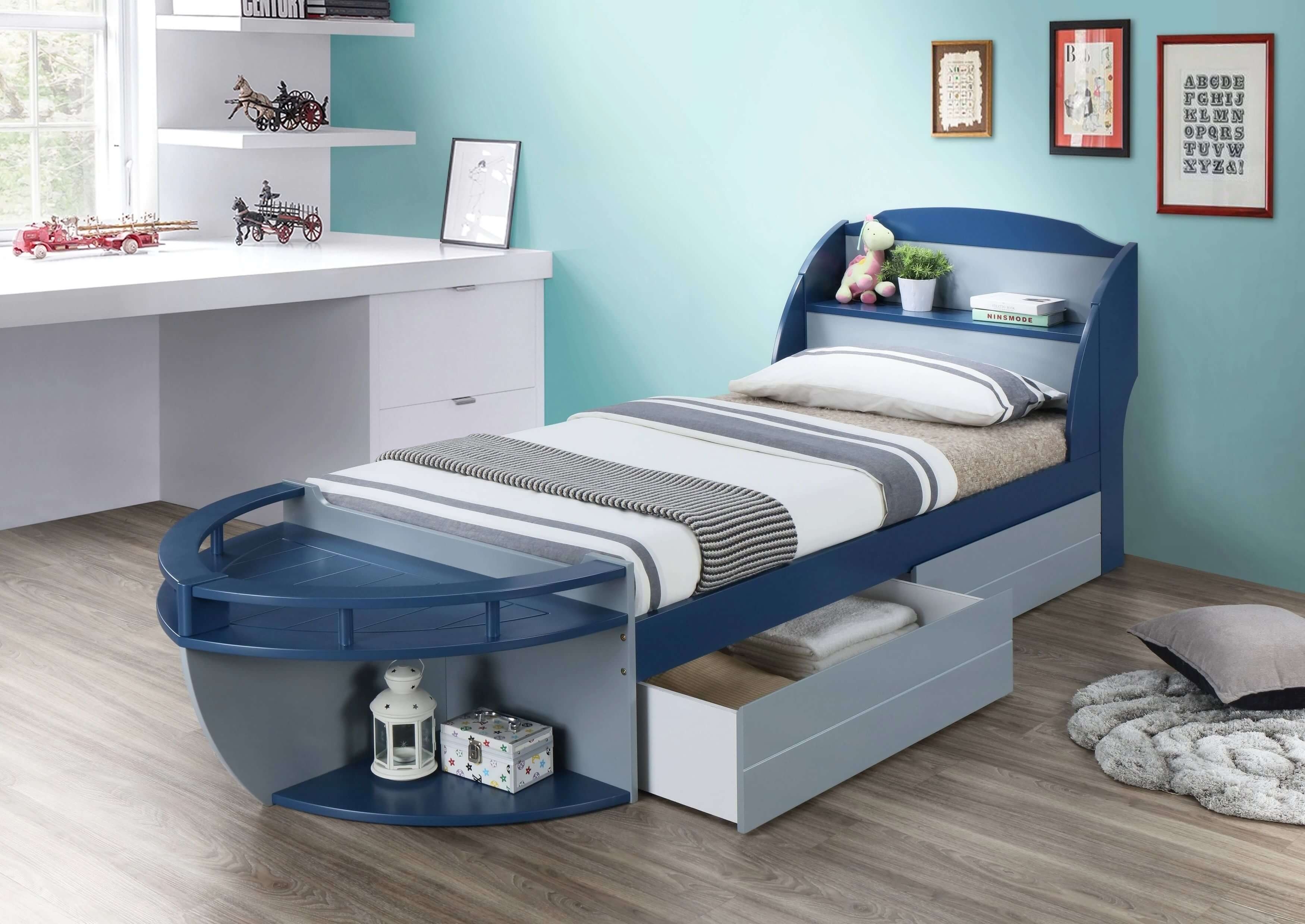 Neptune II Wood/Wood Veneer Bed, Twin Size
