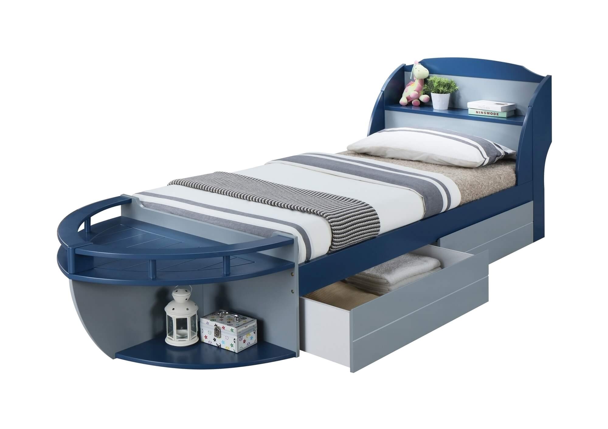 Neptune II Wood/Wood Veneer Bed, Twin Size