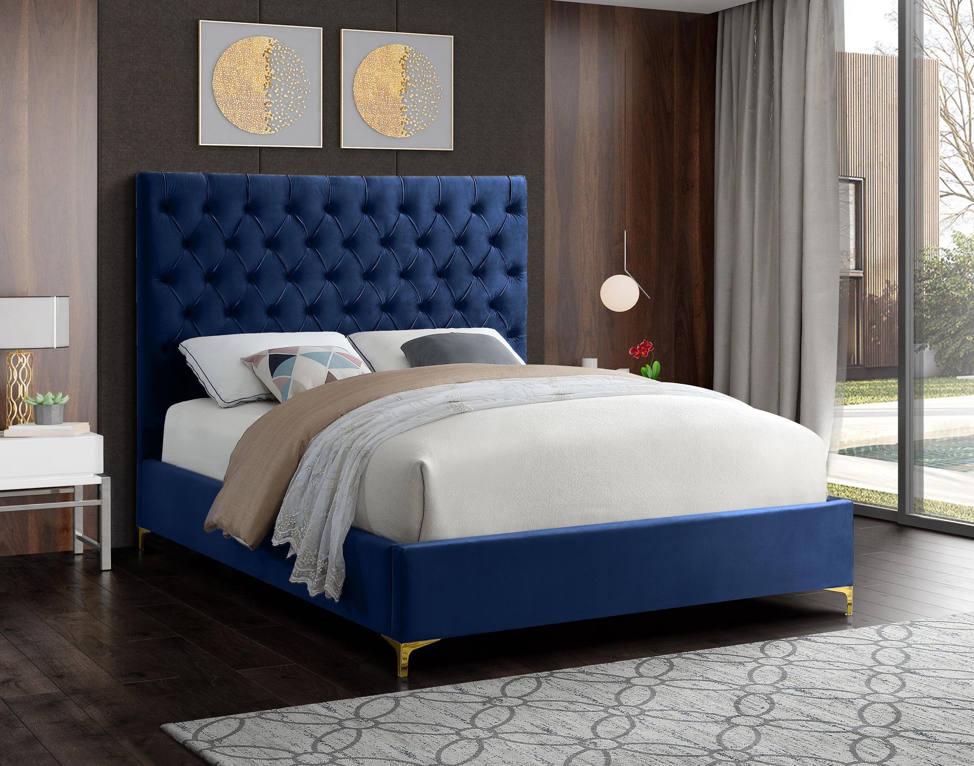 Cruz Velvet King Size Bed