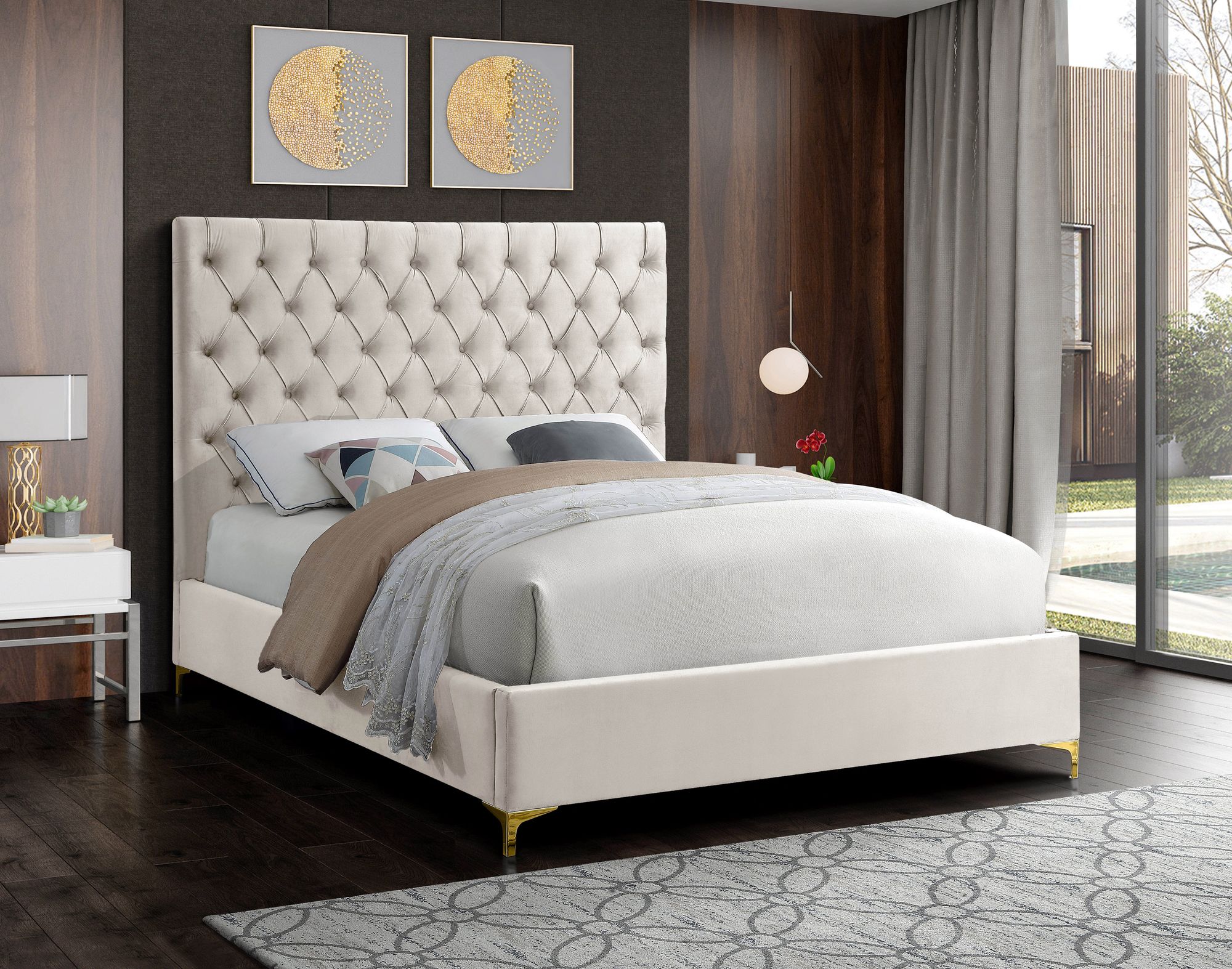 Cruz Velvet Full Size Bed