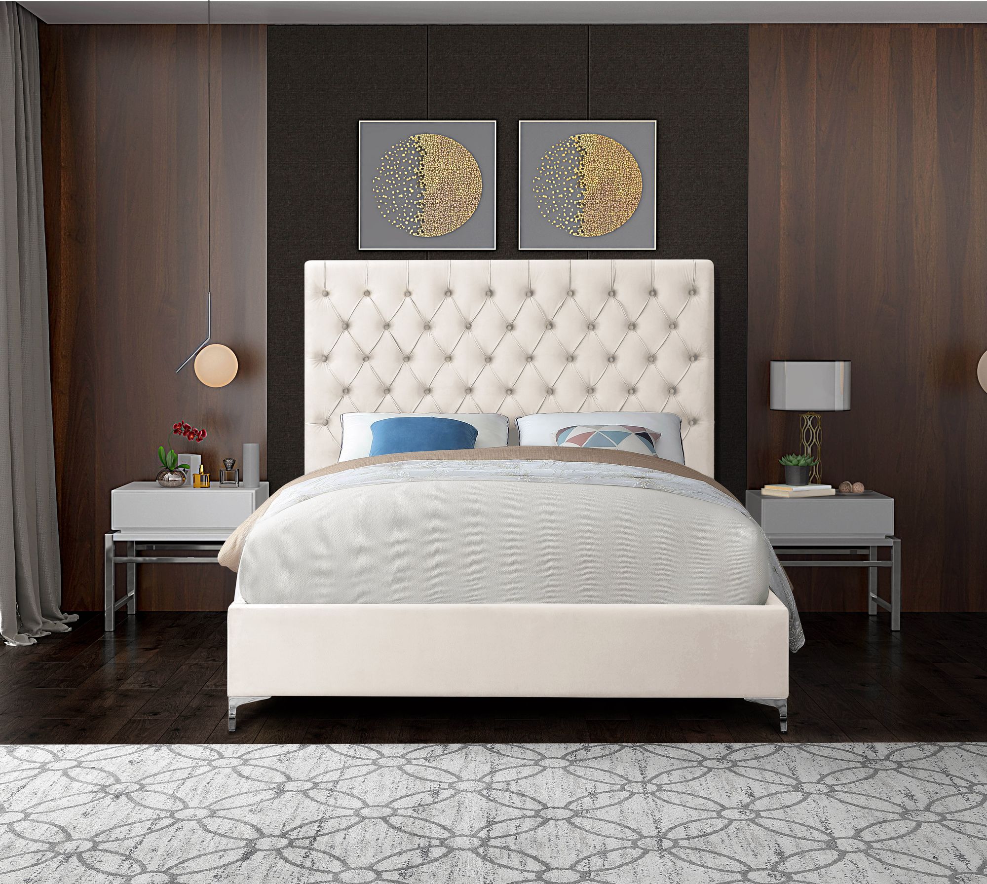 Cruz Velvet Full Size Bed