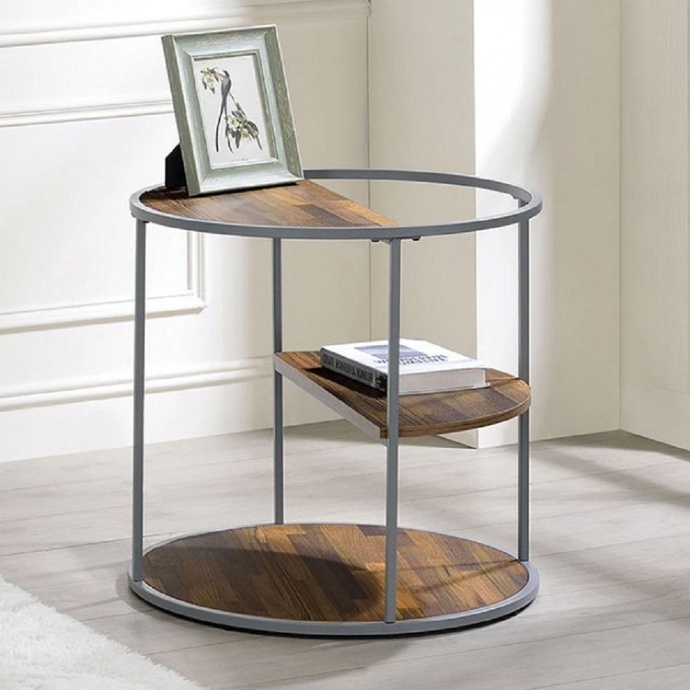 Orrin Paper Veneer/Steel Round Storage End Table