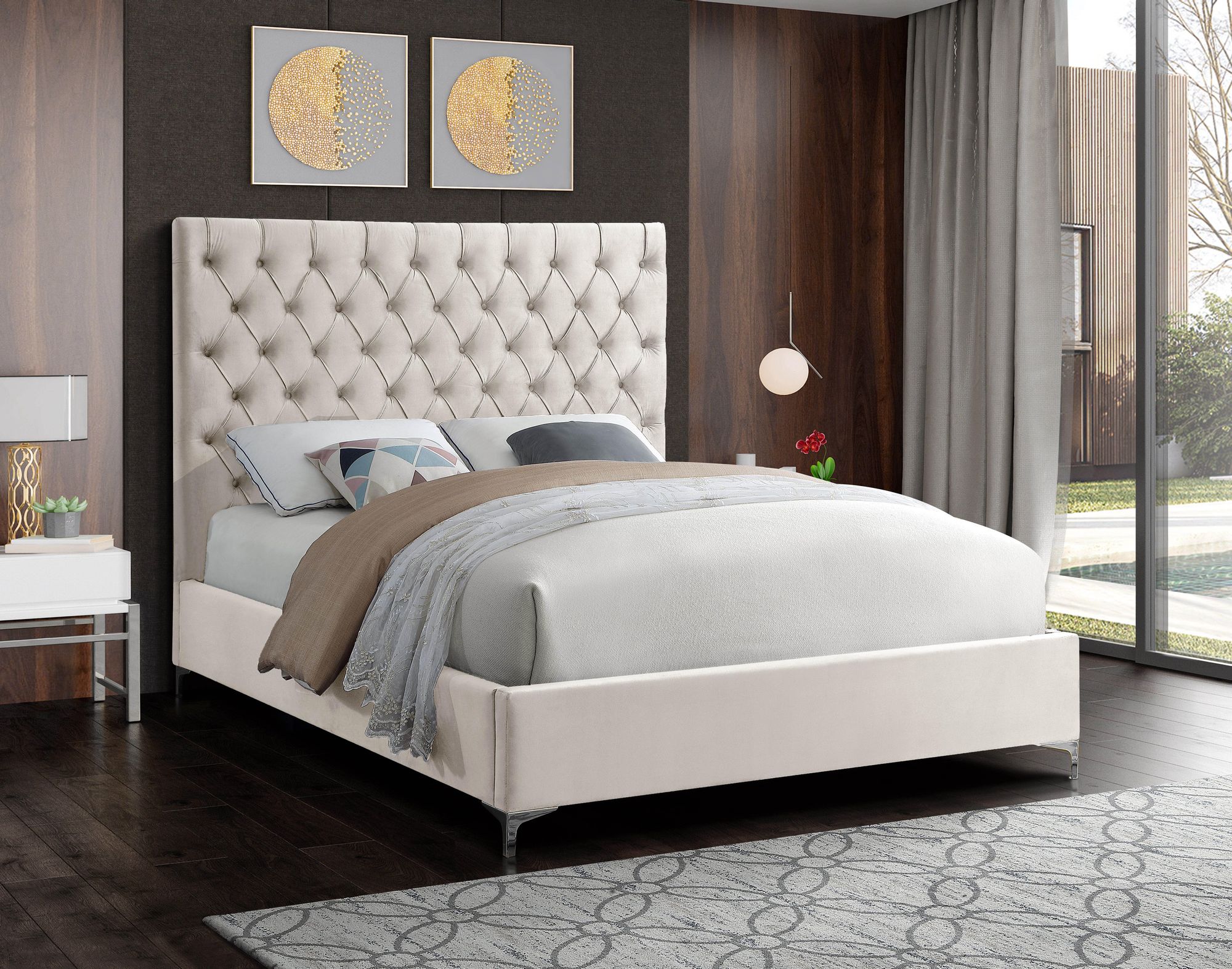Cruz Velvet King Size Bed