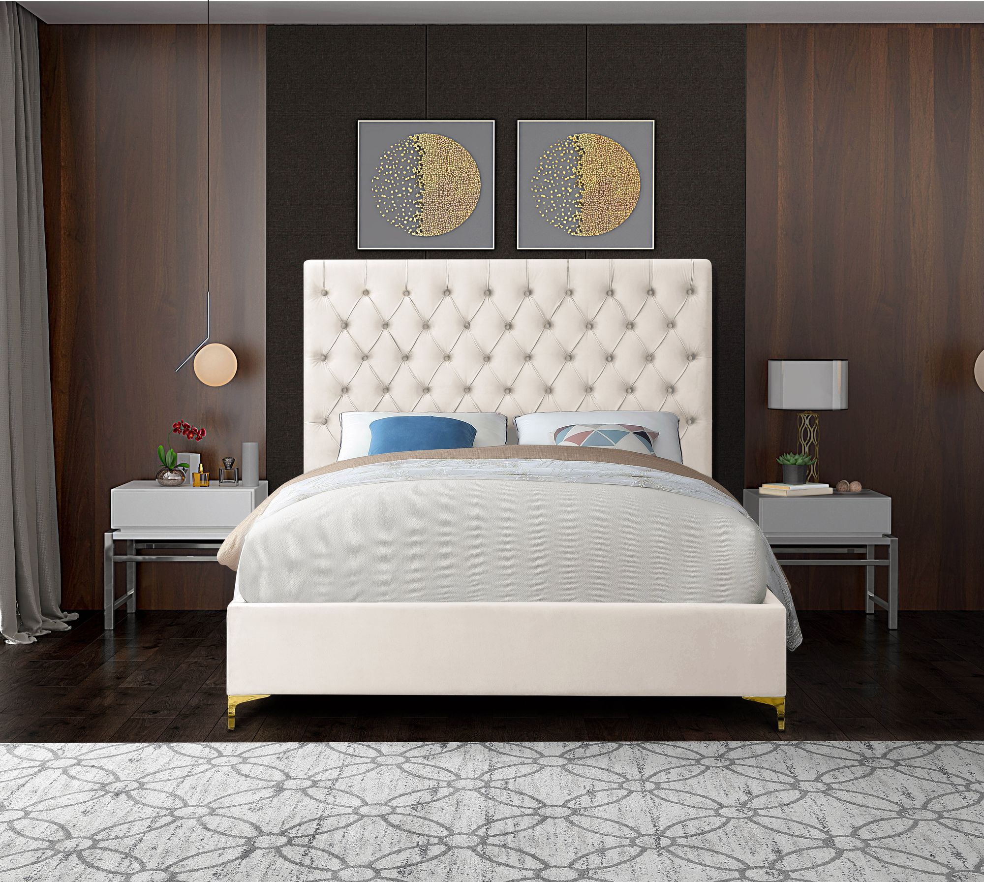 Cruz Velvet King Size Bed