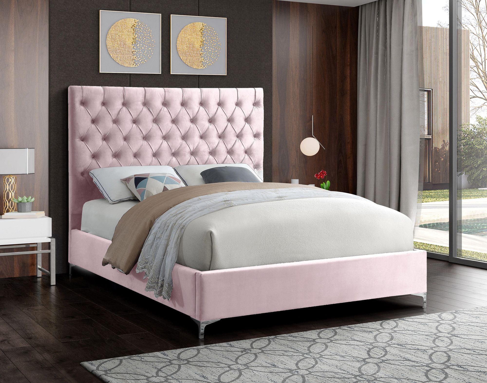 Cruz Velvet Full Size Bed