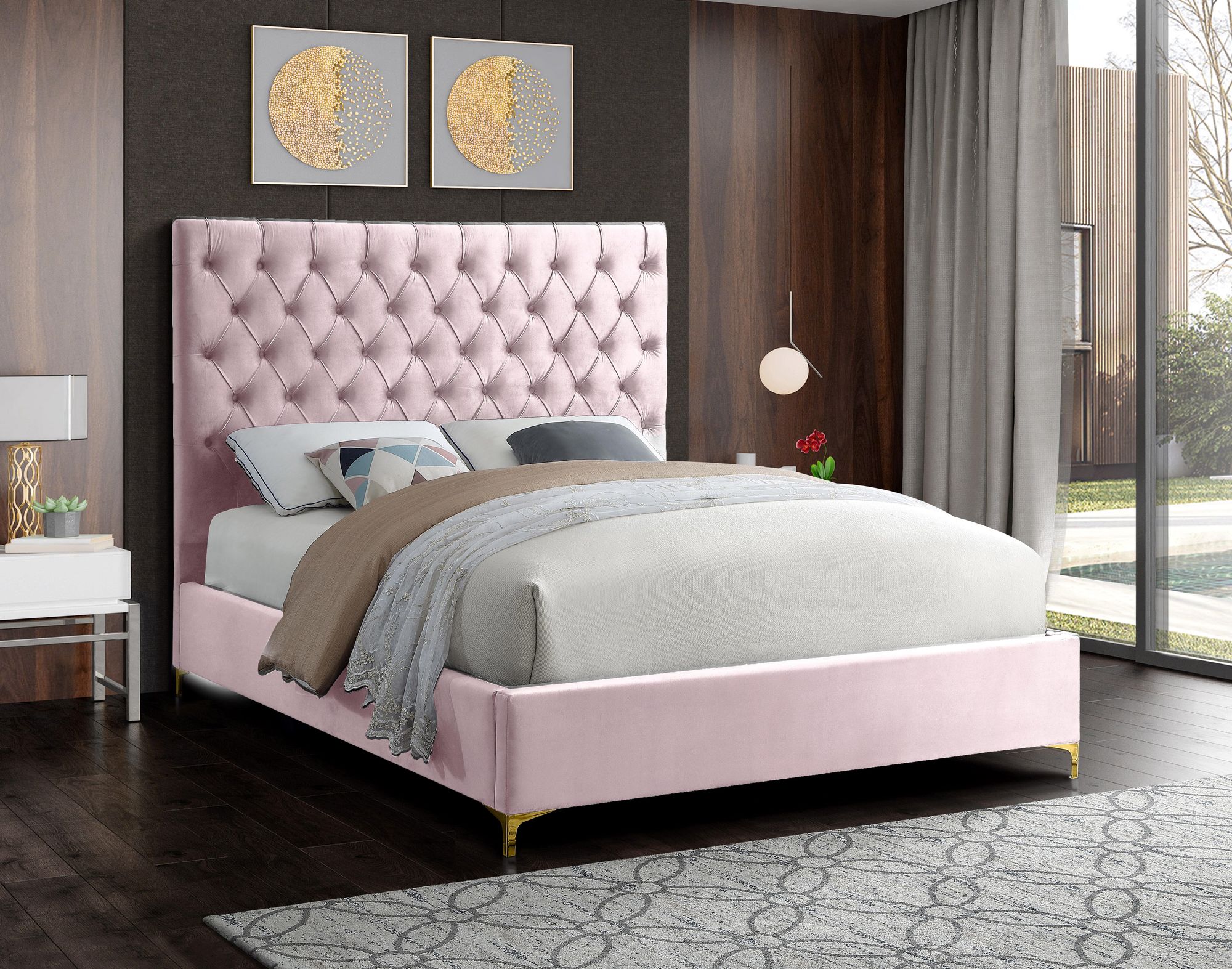 Cruz Velvet Full Size Bed