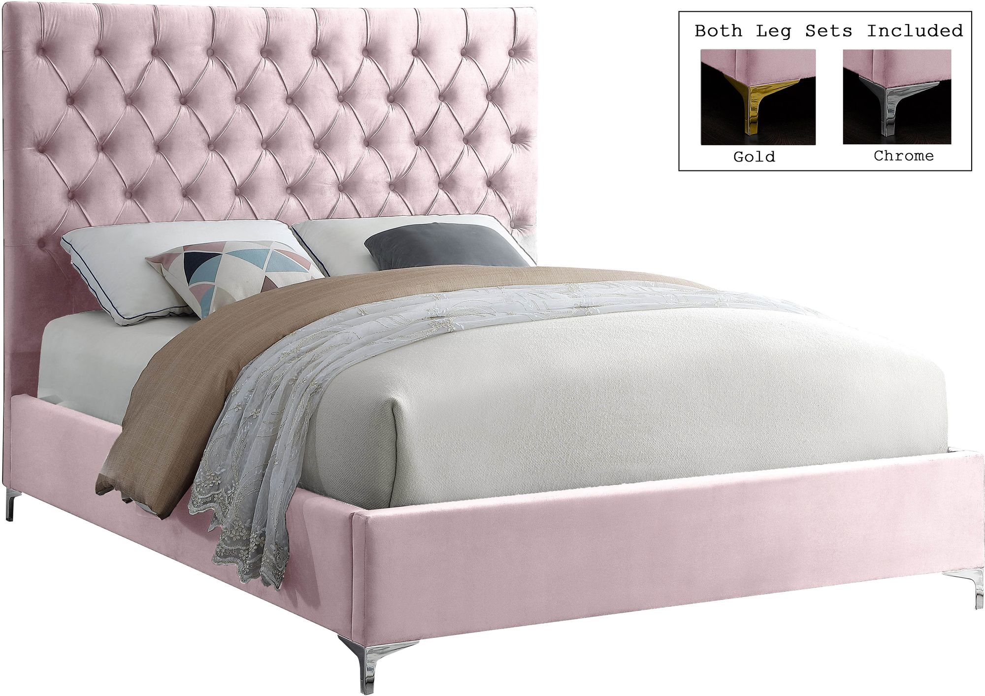 Cruz Velvet King Size Bed