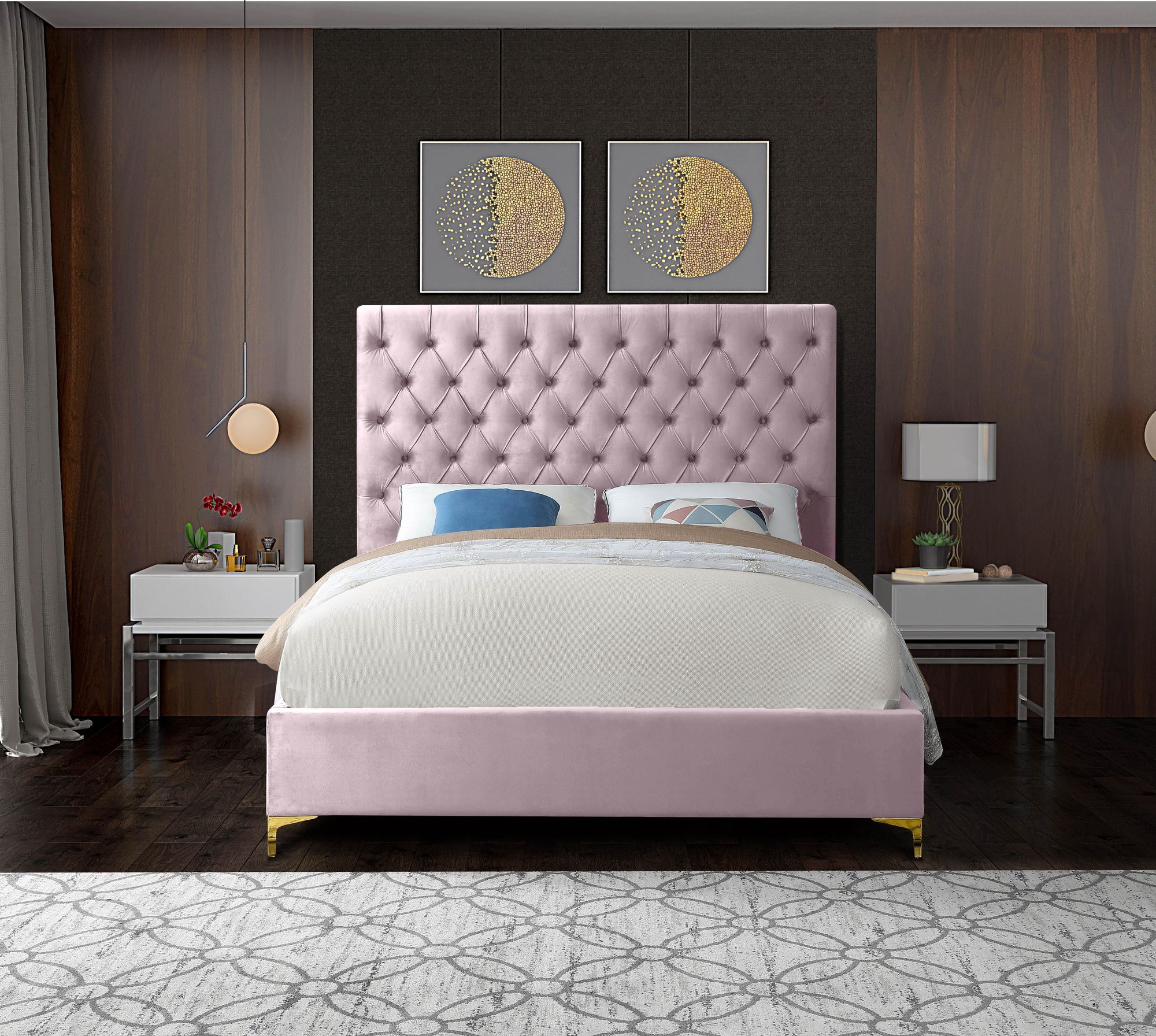 Cruz Velvet King Size Bed
