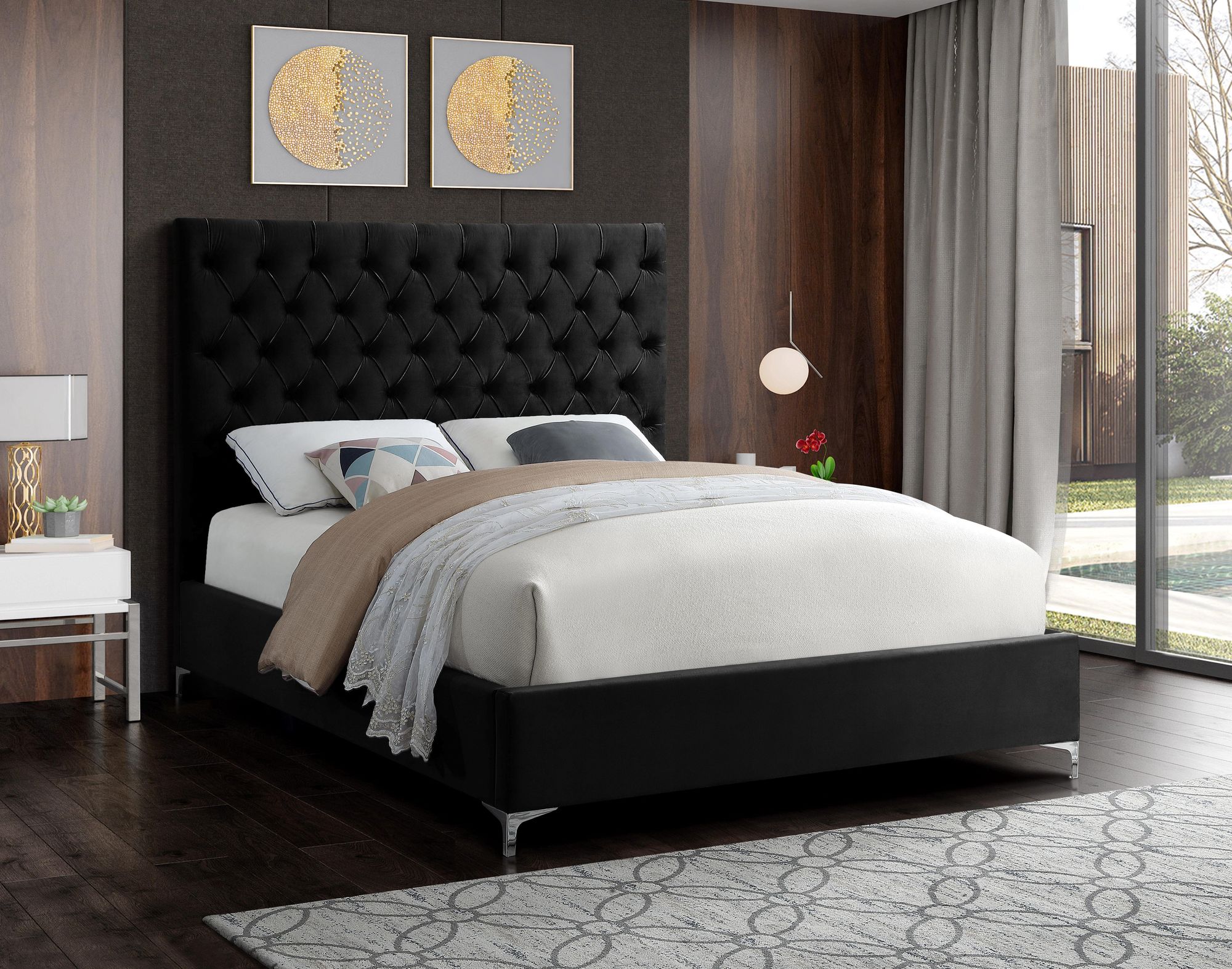 Cruz Velvet Full Size Bed