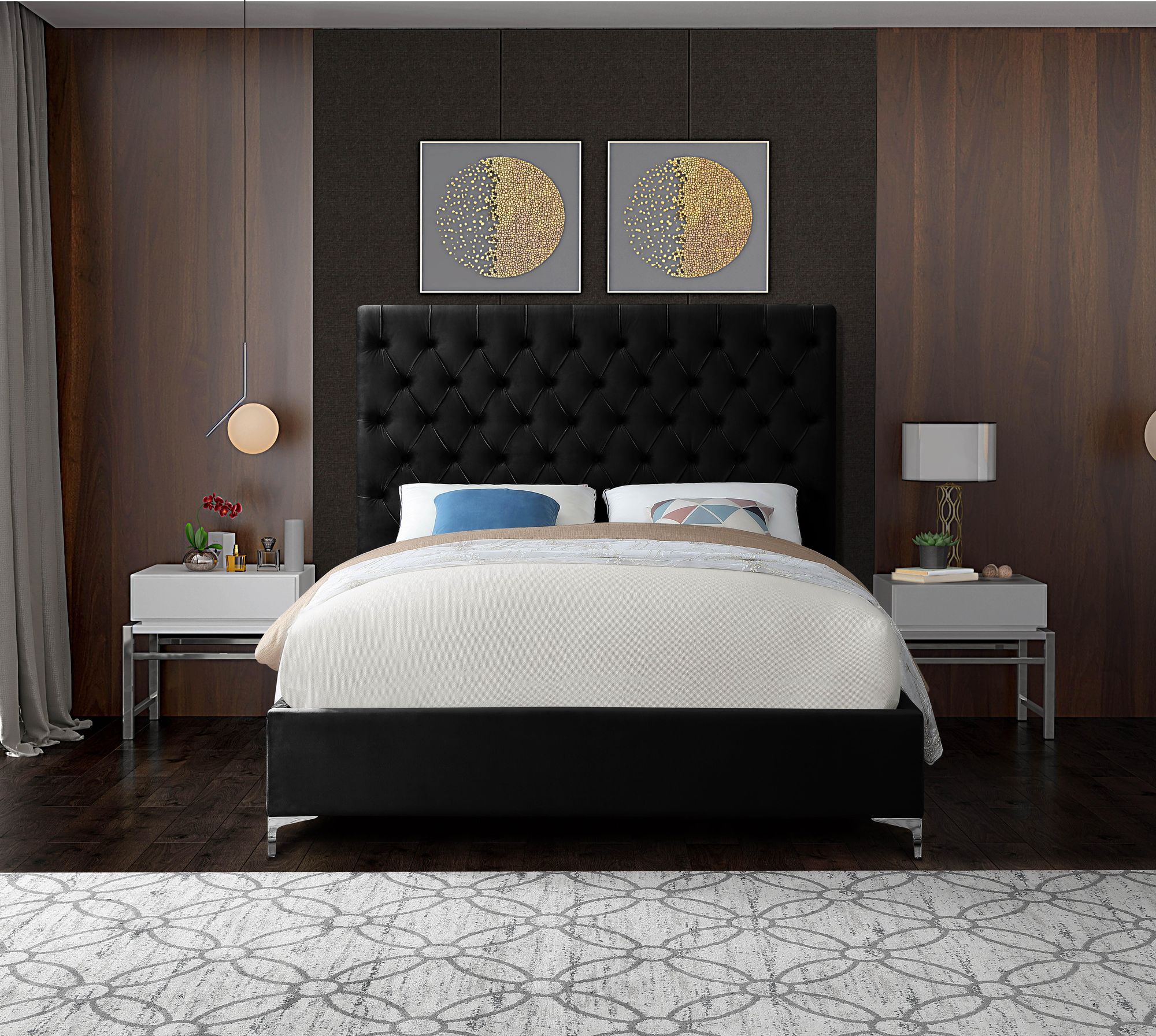 Cruz Velvet Full Size Bed