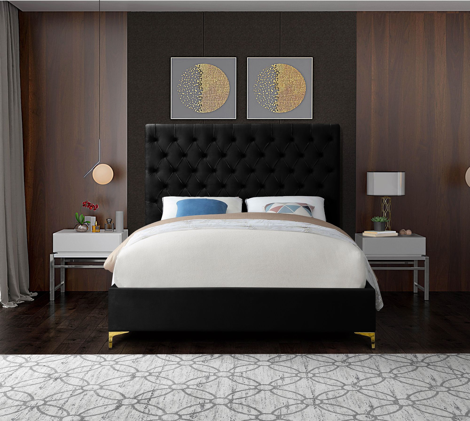 Cruz Velvet King Size Bed