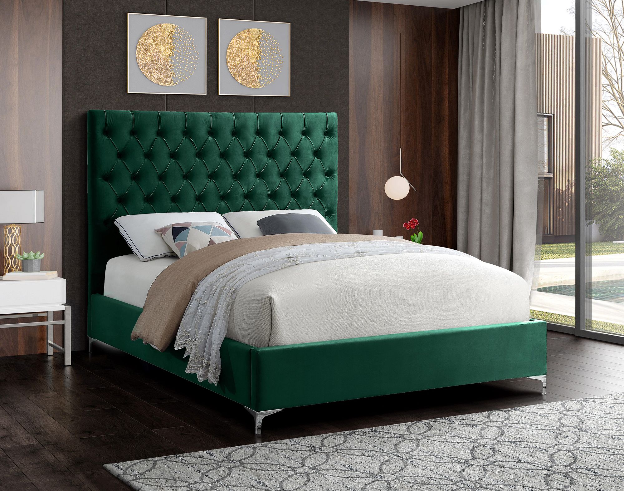 Cruz Velvet Full Size Bed