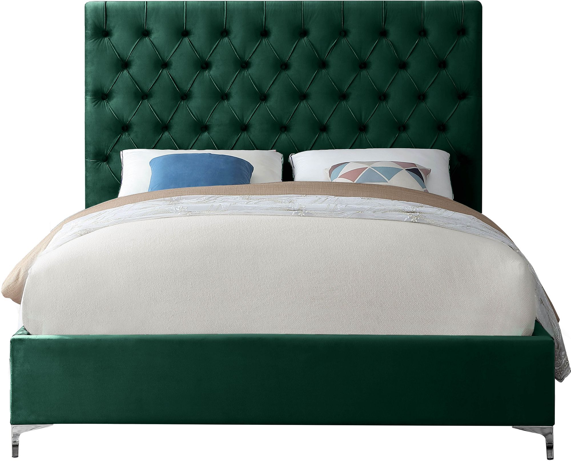 Cruz Velvet Queen Size Bed