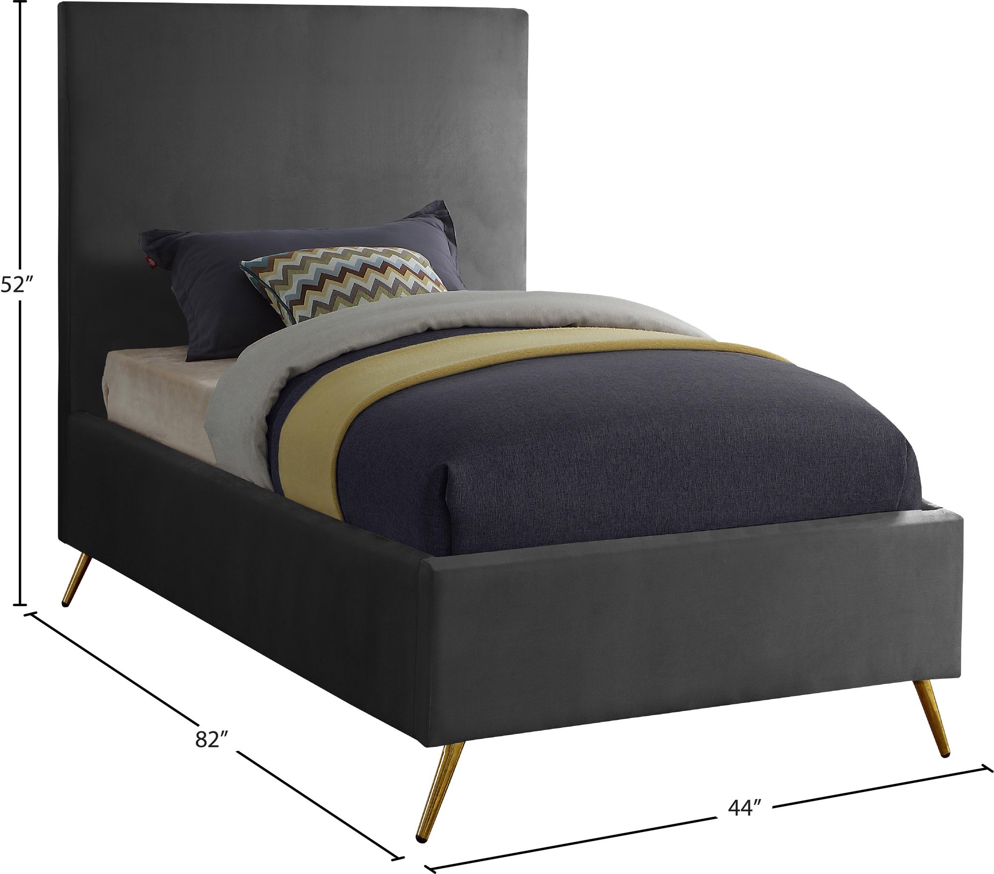 Jasmine Velvet Twin Size Bed