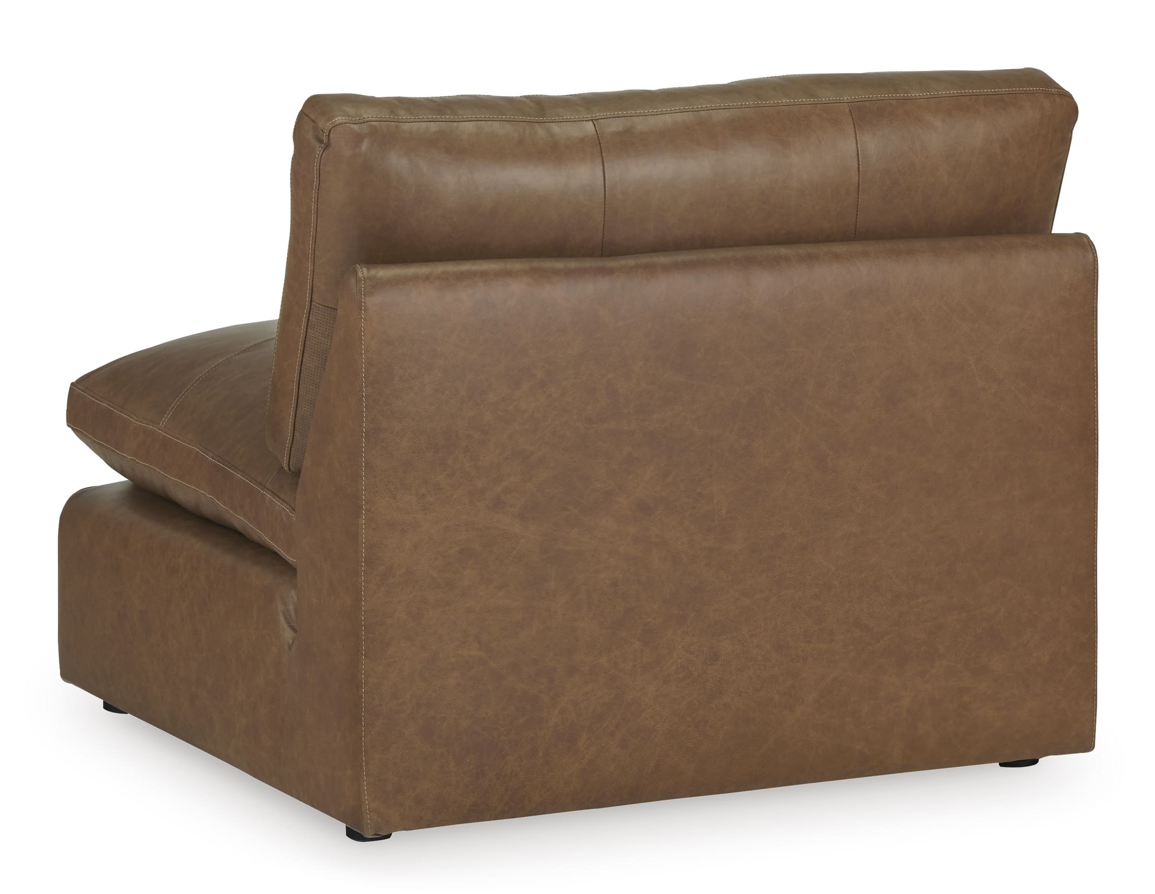 Ashley Emilia Leather Modular Armless Caramel Chair Back