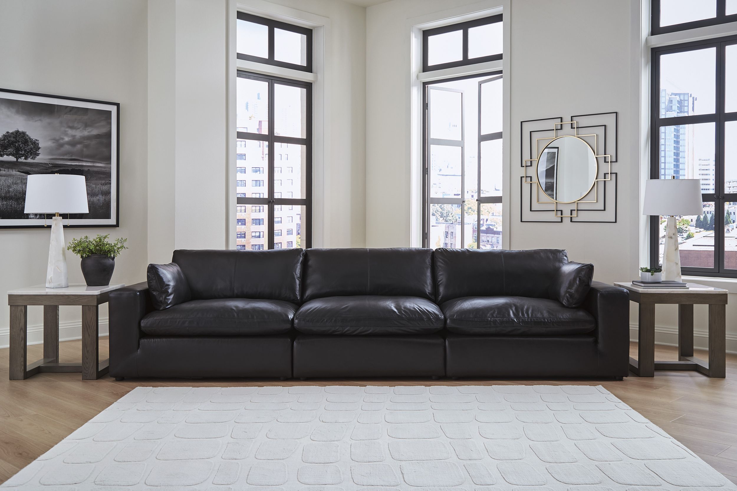 Emilia 3-Piece Leather Modular Sofa