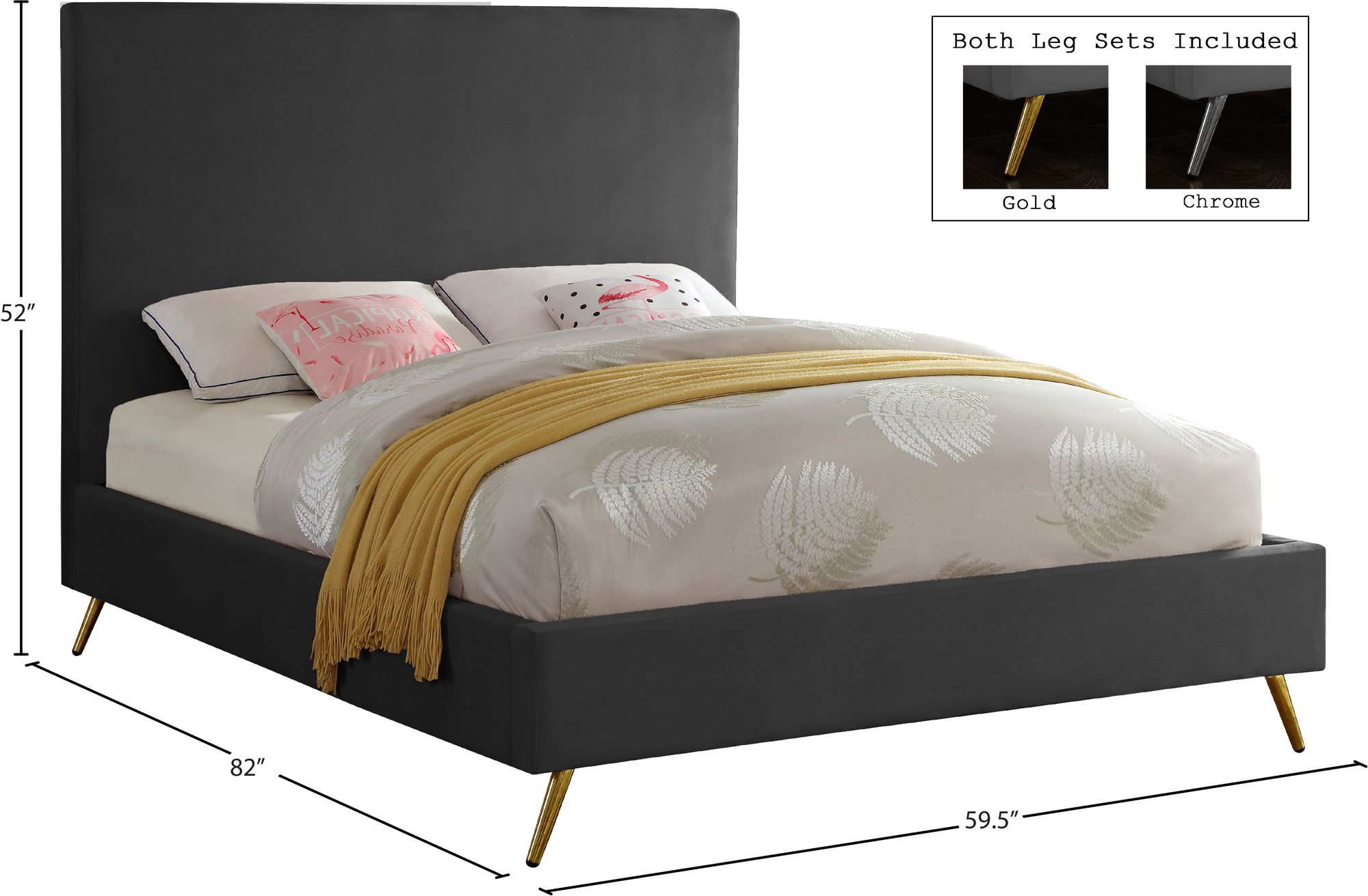 Jasmine Velvet Full Size Bed