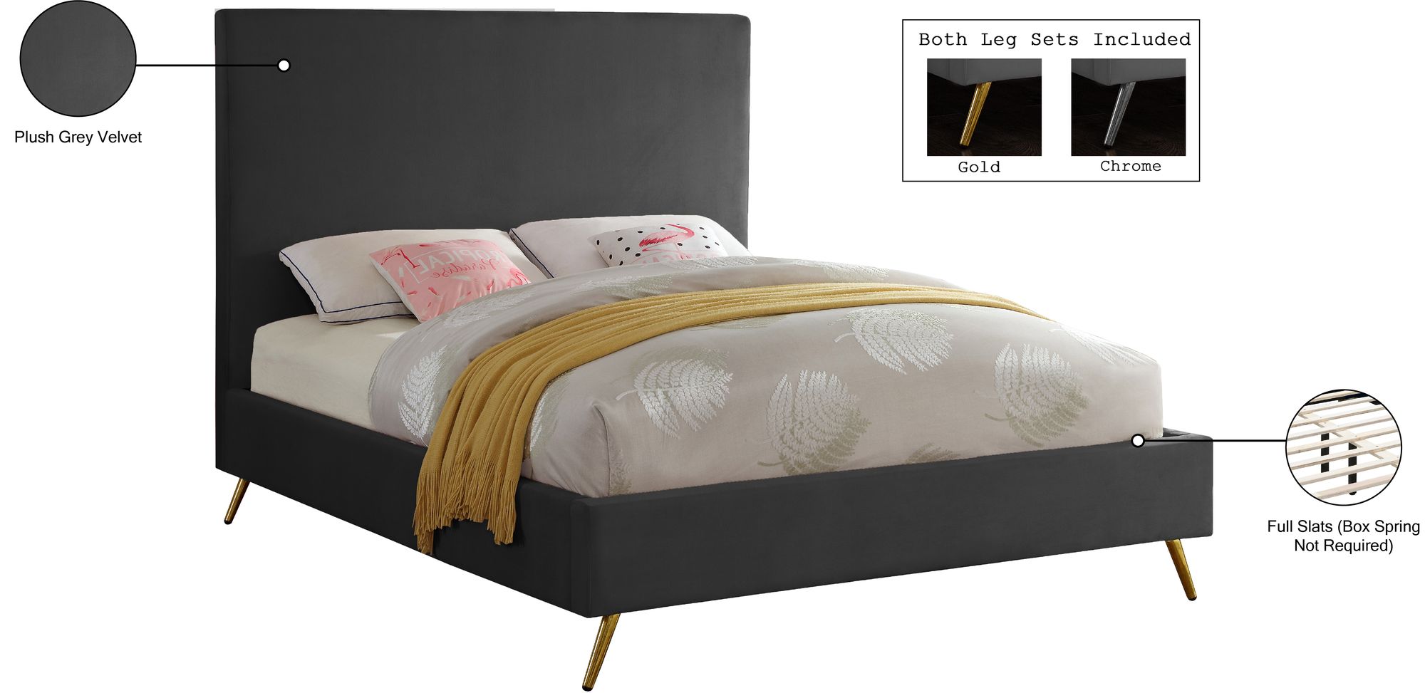 Jasmine Velvet Full Size Bed