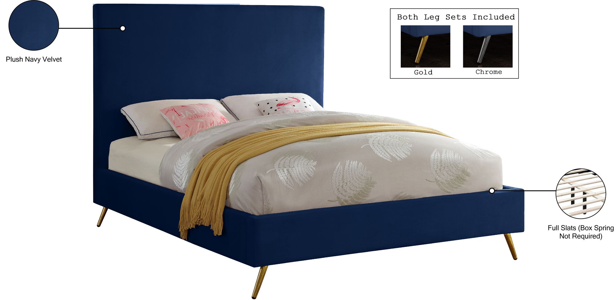Jasmine Velvet Full Size Bed