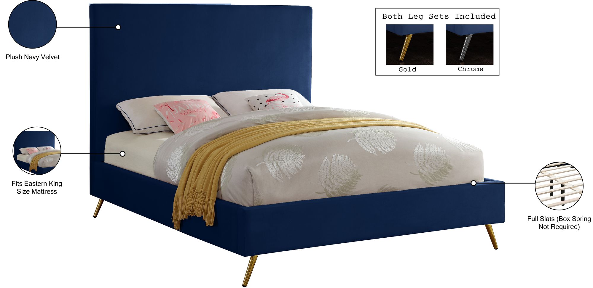 Jasmine Velvet King Size Bed