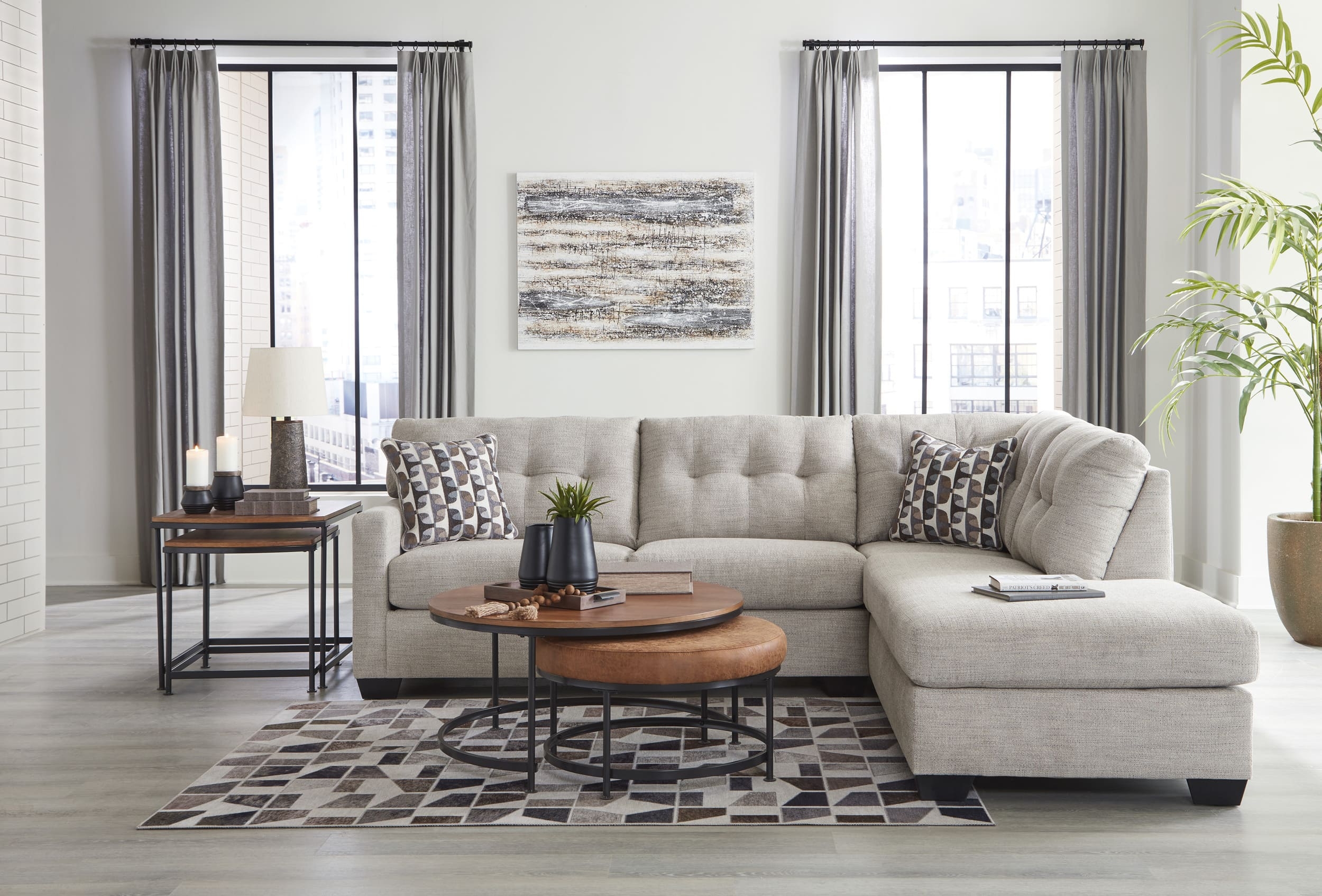 Modern Heritage Mahoney 2-Piece Sleeper Sectional Chaise